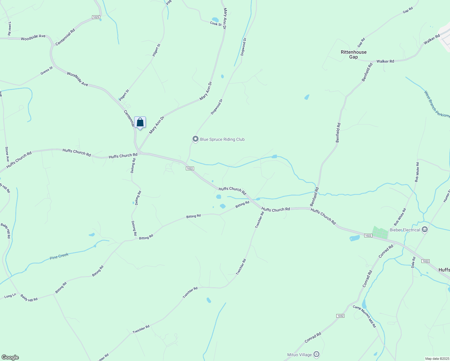 map of restaurants, bars, coffee shops, grocery stores, and more near 867 Huffs Church Road in Alburtis