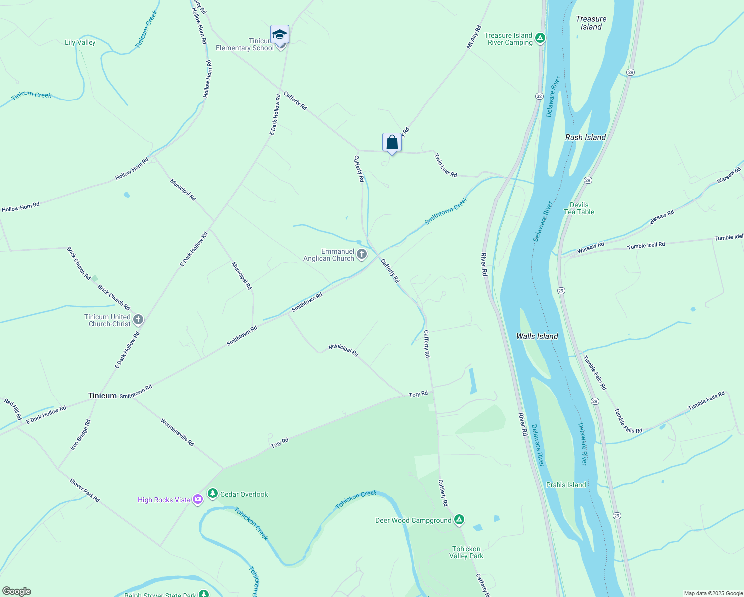 map of restaurants, bars, coffee shops, grocery stores, and more near 32 Municipal Road in Bucks County