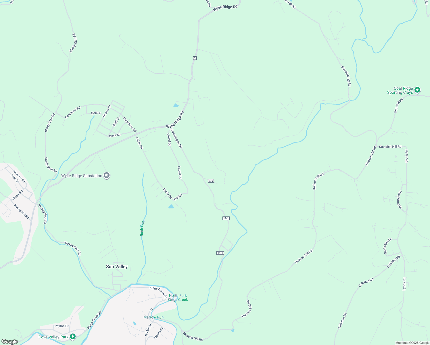 map of restaurants, bars, coffee shops, grocery stores, and more near Bristol Lane in Weirton