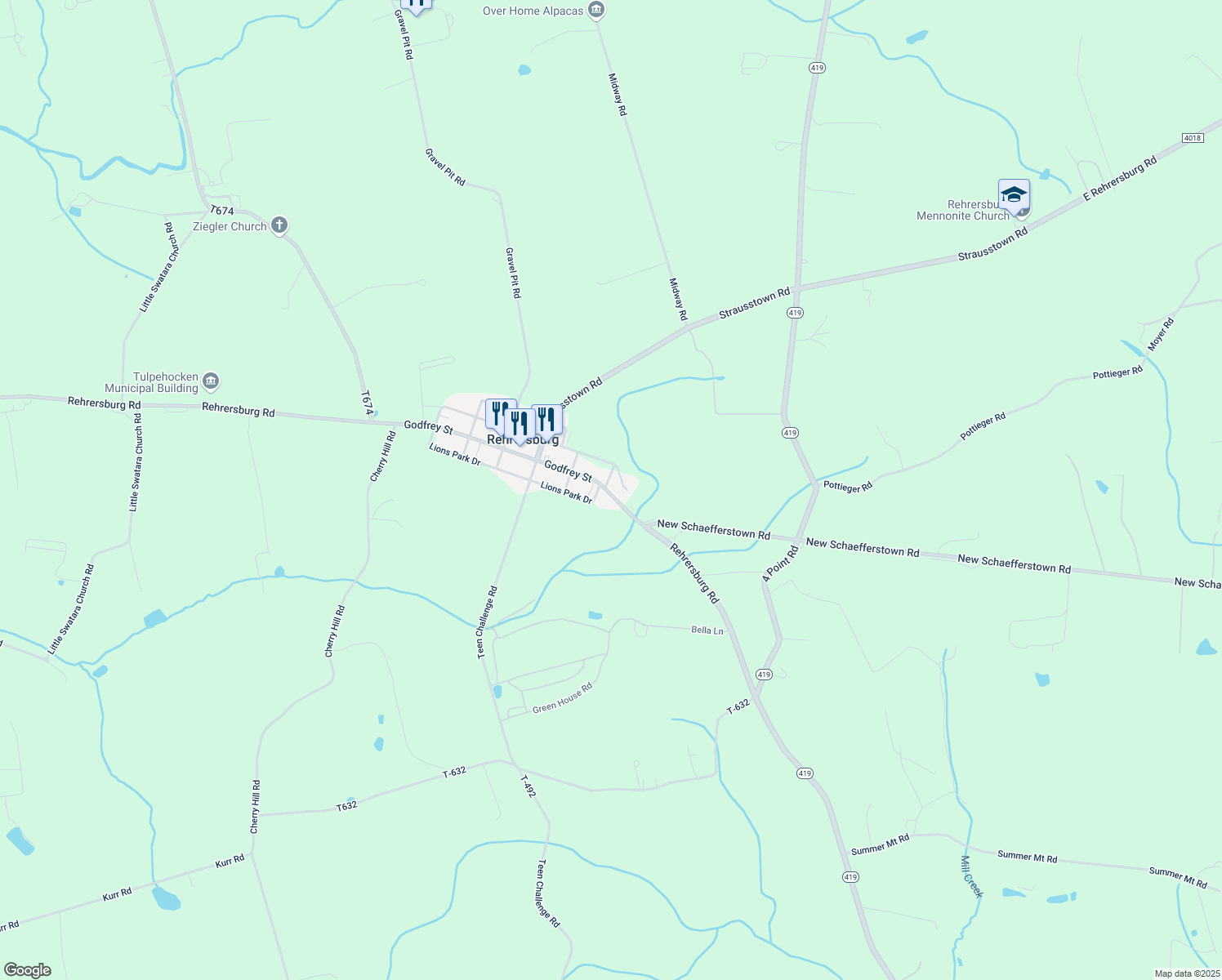 map of restaurants, bars, coffee shops, grocery stores, and more near 591 Godfrey Street in Bethel