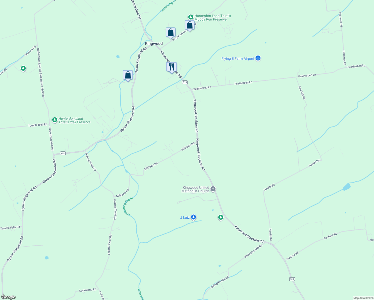 map of restaurants, bars, coffee shops, grocery stores, and more near 7 Milltown Rd in Stockton
