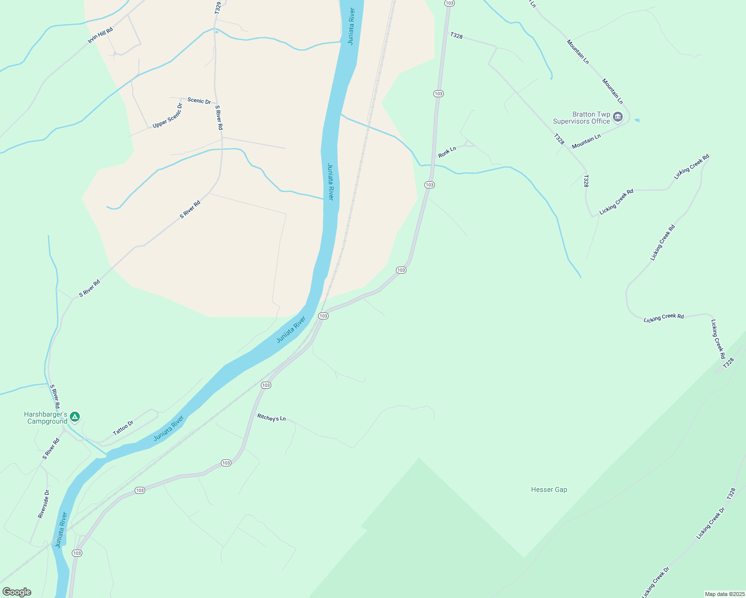 map of restaurants, bars, coffee shops, grocery stores, and more near 5 Tyler Lane in McVeytown