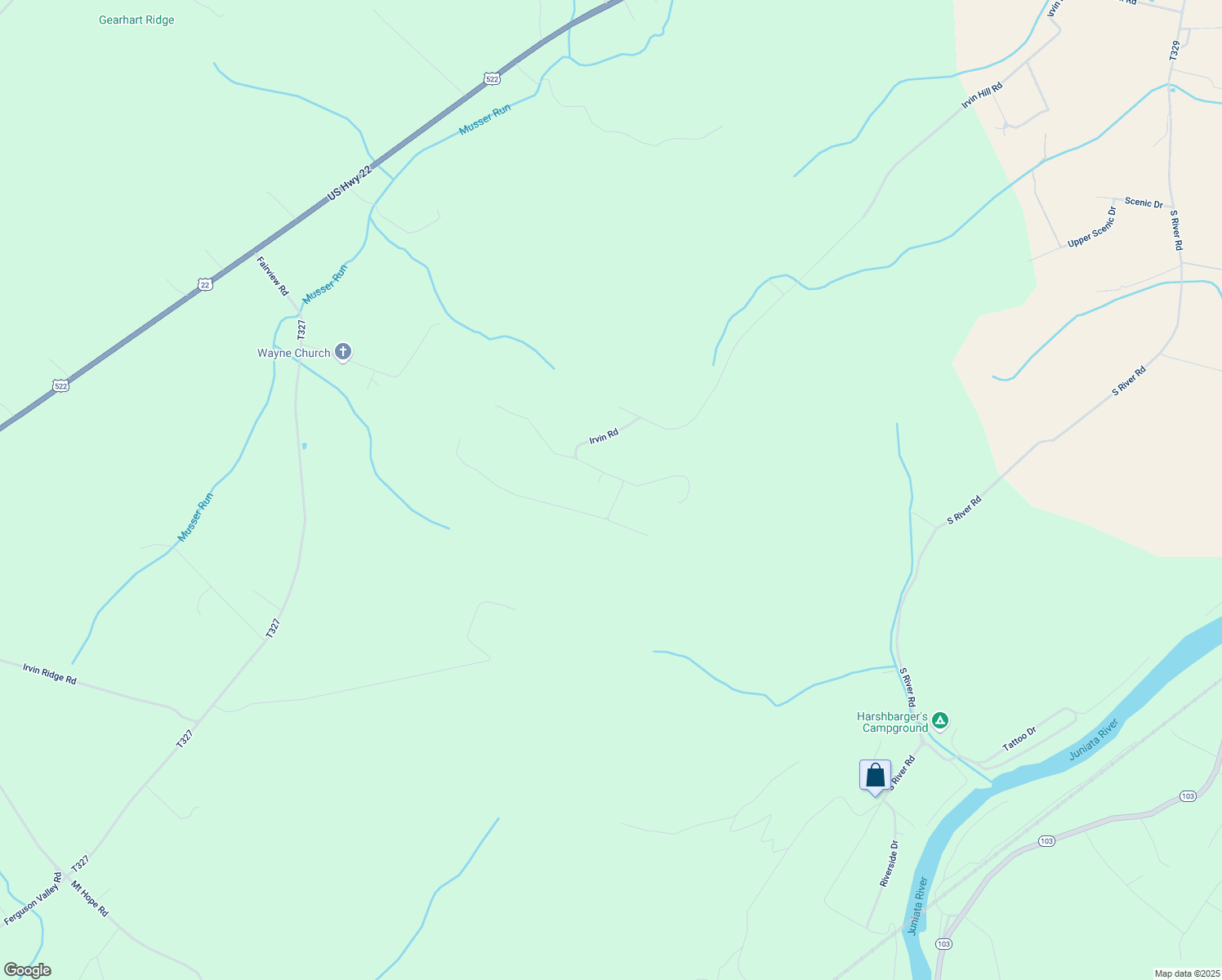 map of restaurants, bars, coffee shops, grocery stores, and more near 15 Deller Lane in McVeytown