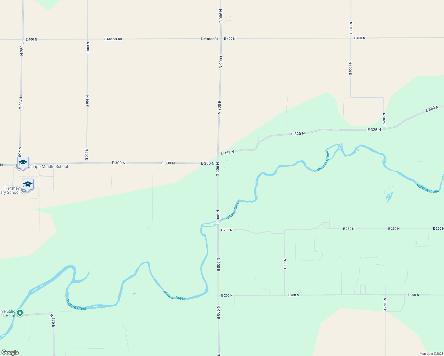 map of restaurants, bars, coffee shops, grocery stores, and more near 2905 North 900 East in Lafayette