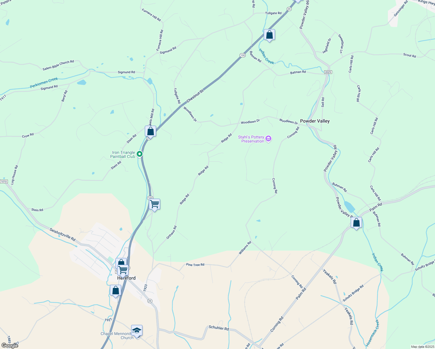 map of restaurants, bars, coffee shops, grocery stores, and more near 6880 Ridge Road in Zionsville