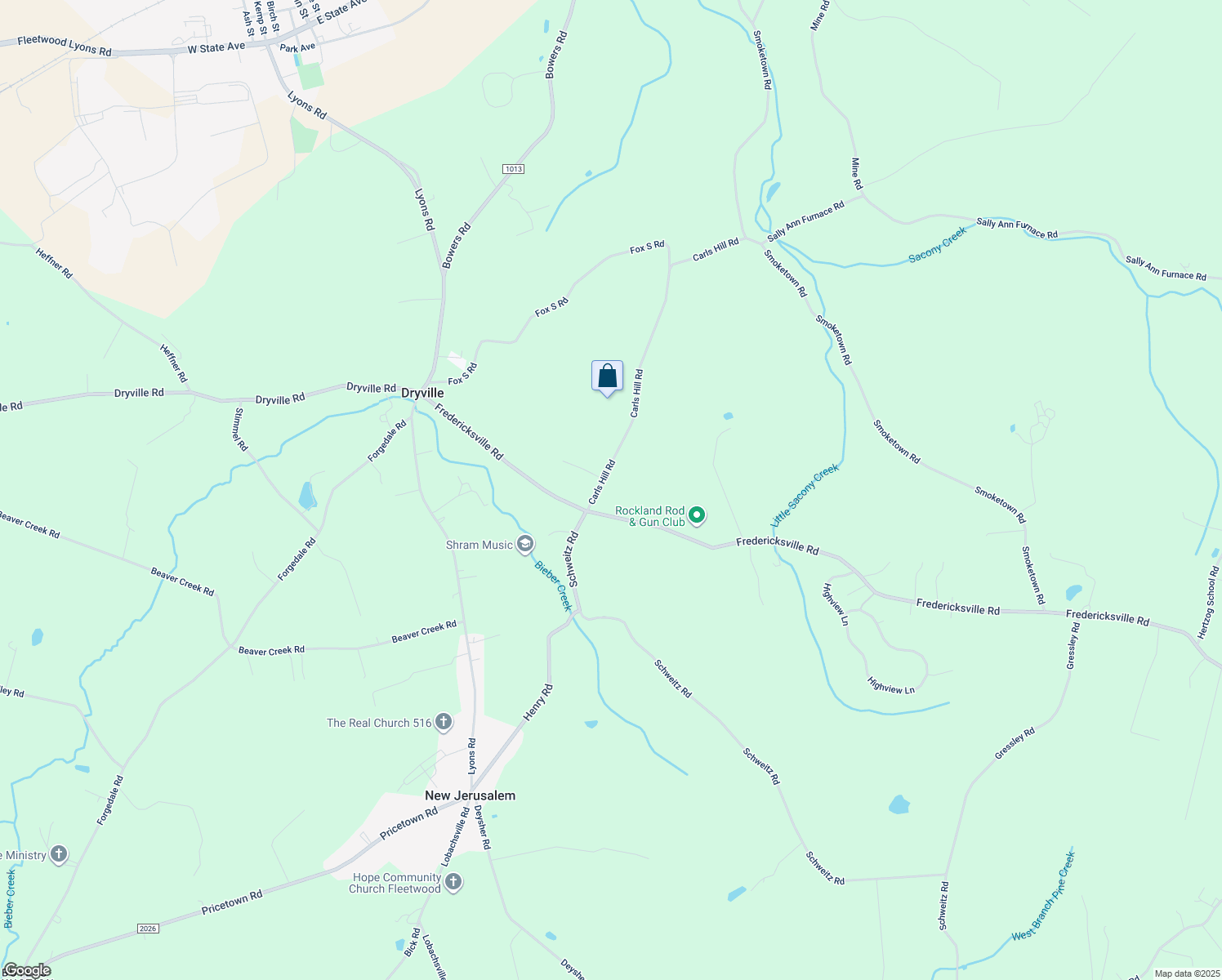 map of restaurants, bars, coffee shops, grocery stores, and more near 14 Carls Hill Road in Mertztown