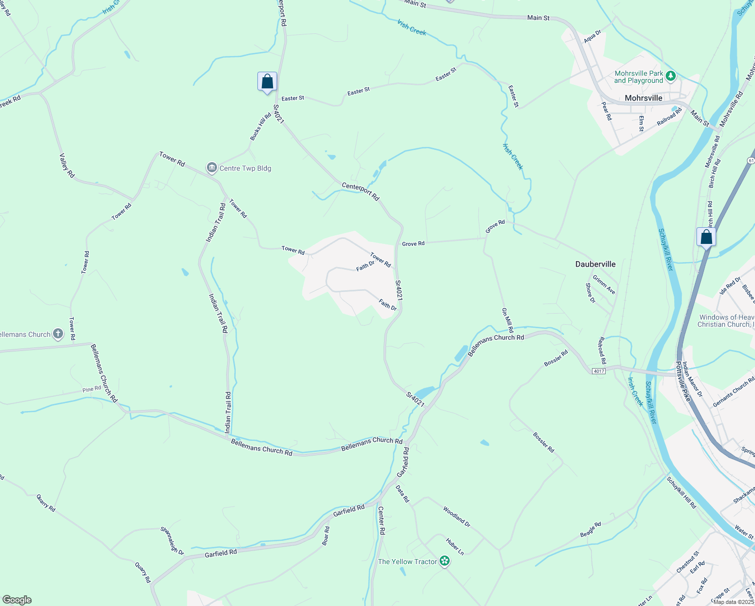 map of restaurants, bars, coffee shops, grocery stores, and more near 117 Faith Drive in Mohrsville