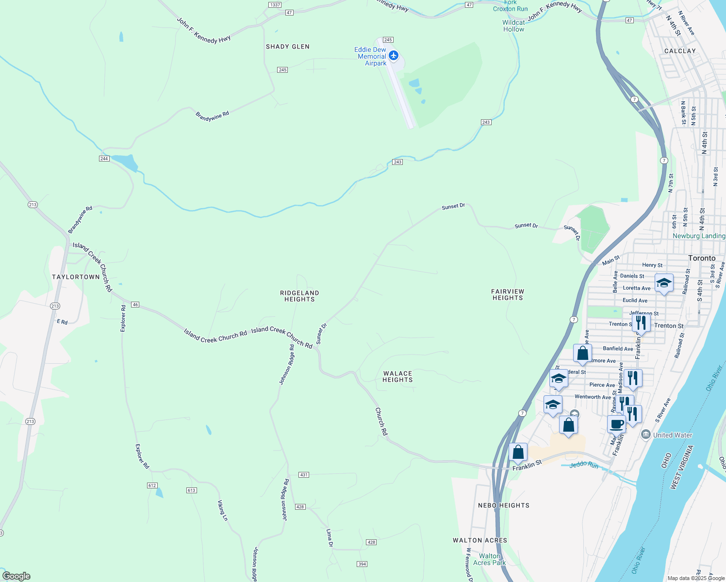 map of restaurants, bars, coffee shops, grocery stores, and more near 430 County Highway 42 in Toronto