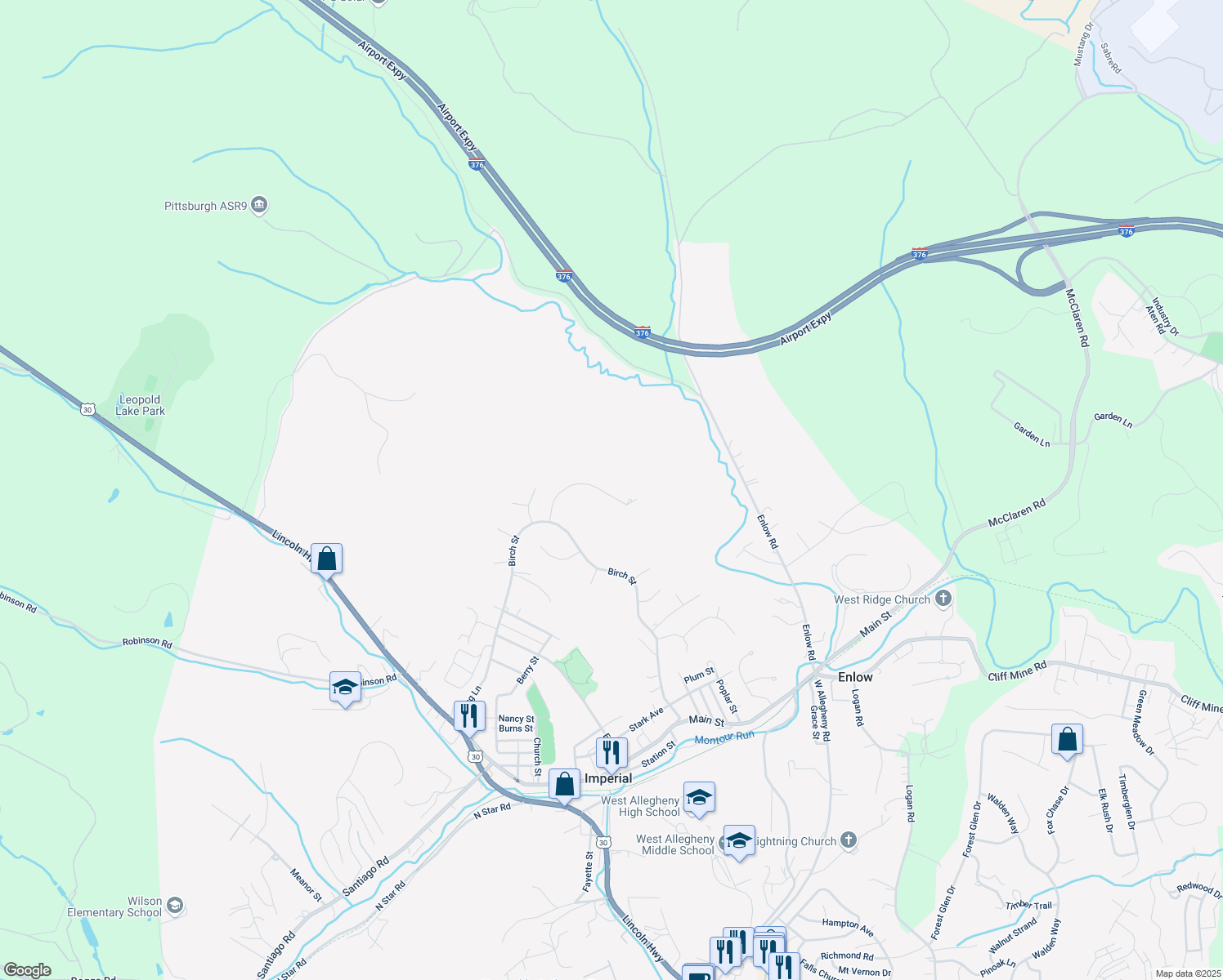 map of restaurants, bars, coffee shops, grocery stores, and more near 831 Ponderosa Drive in Imperial