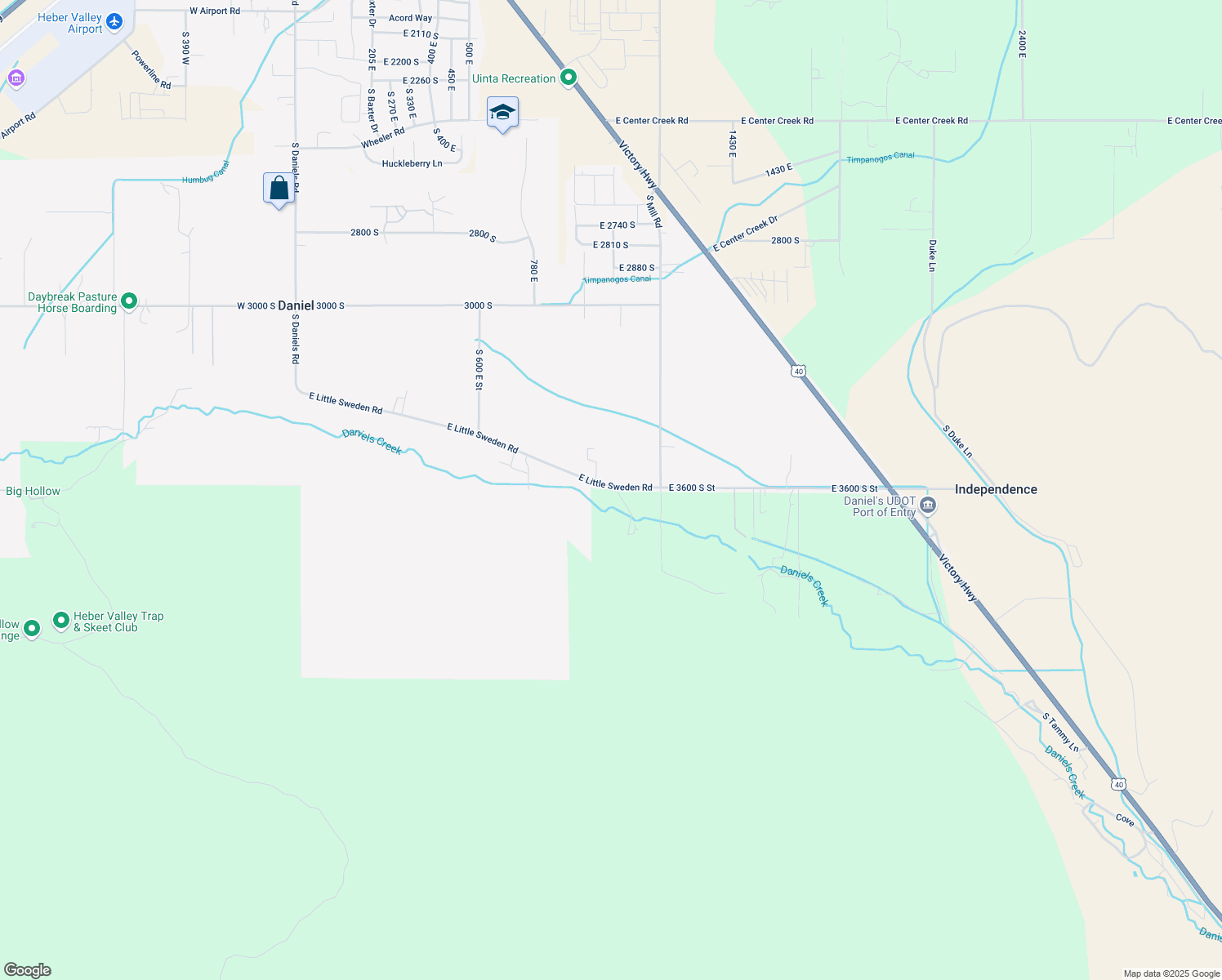 map of restaurants, bars, coffee shops, grocery stores, and more near 994 East 3600 South Street in Heber City