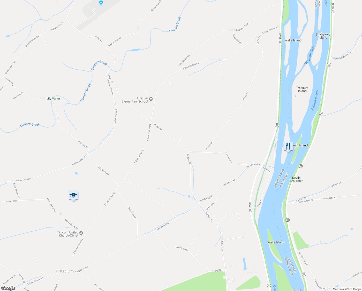 map of restaurants, bars, coffee shops, grocery stores, and more near 348 Cafferty Road in Bucks County