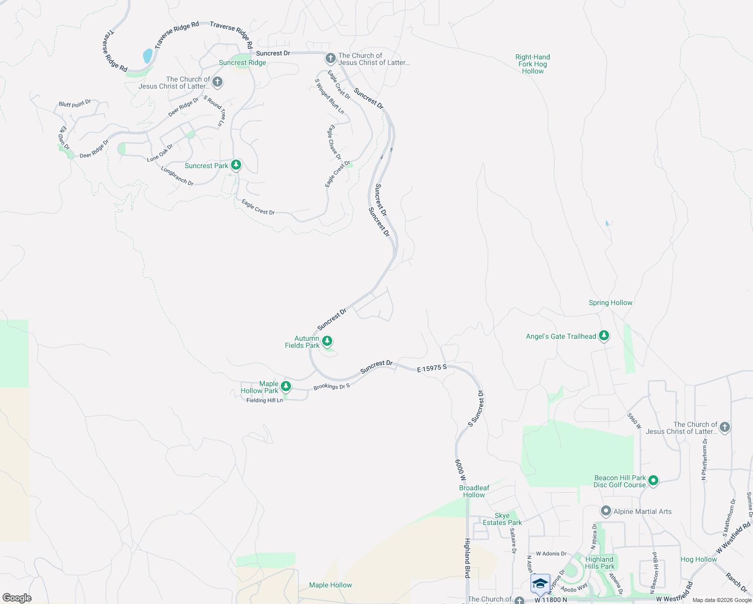 map of restaurants, bars, coffee shops, grocery stores, and more near 2216 Fair Winns Lane in Draper
