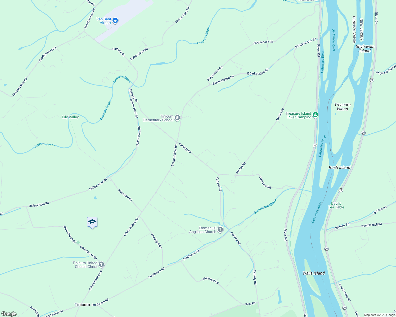 map of restaurants, bars, coffee shops, grocery stores, and more near 367 Cafferty Road in Pipersville