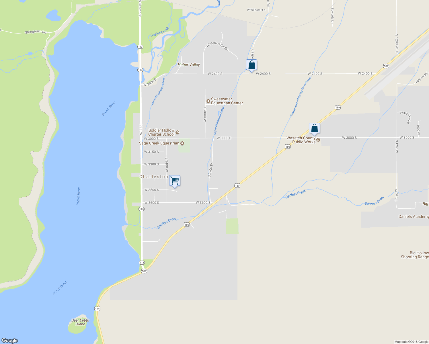 map of restaurants, bars, coffee shops, grocery stores, and more near 3317 South 2900 West in Heber City