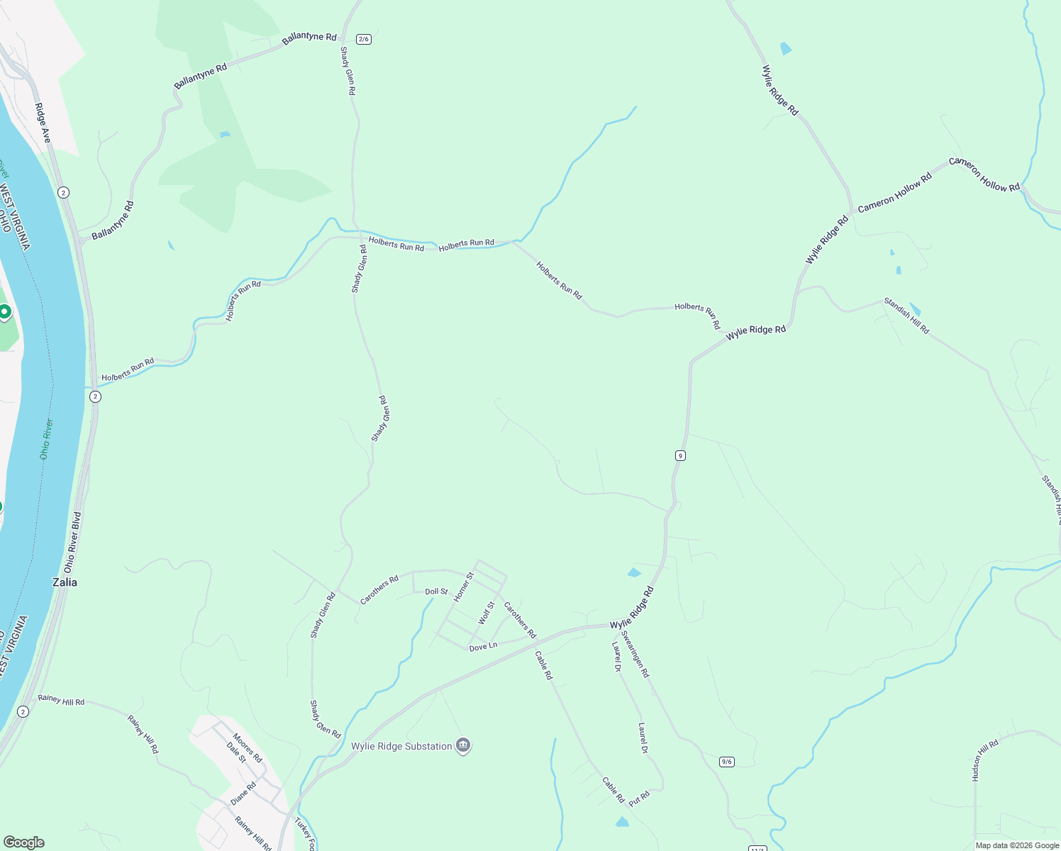 map of restaurants, bars, coffee shops, grocery stores, and more near 596 Bryden Rd in Weirton