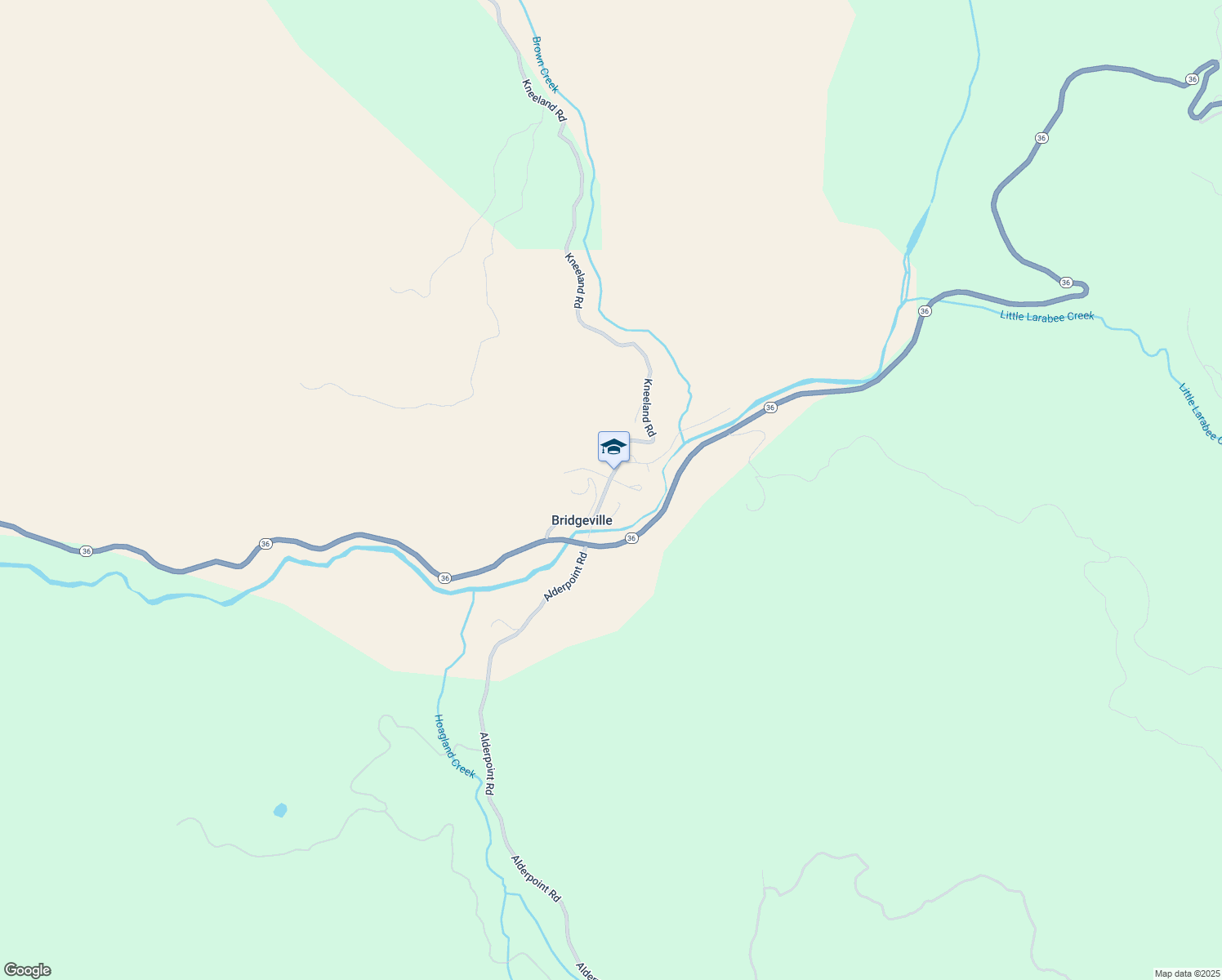 map of restaurants, bars, coffee shops, grocery stores, and more near 38743-38745 Kneeland Road in Carlotta