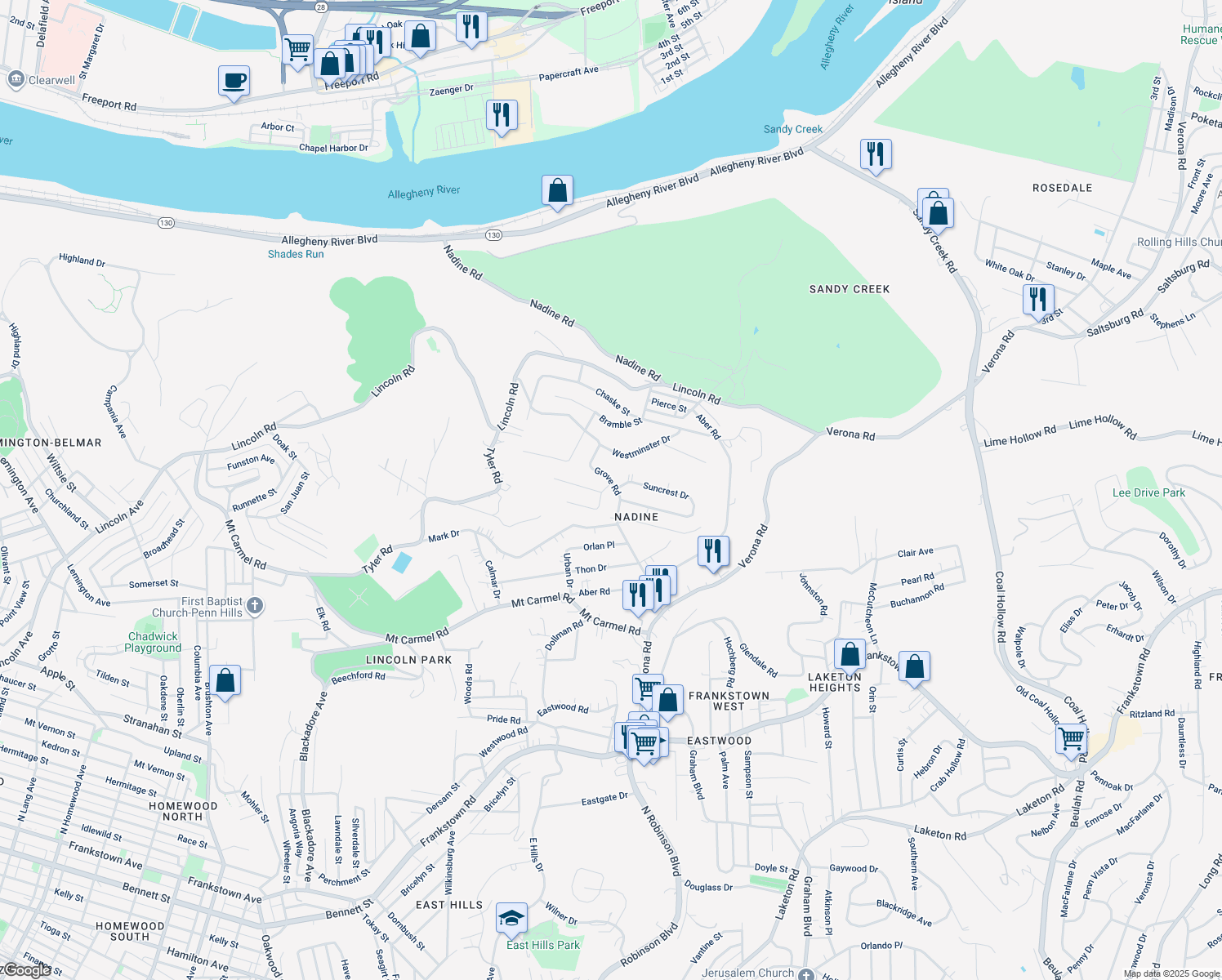 map of restaurants, bars, coffee shops, grocery stores, and more near 433 Grove Road in Verona