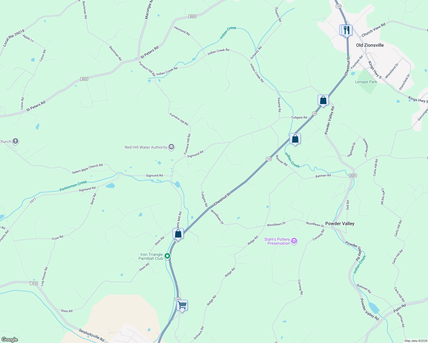 map of restaurants, bars, coffee shops, grocery stores, and more near 6688 Tollgate Road in Zionsville