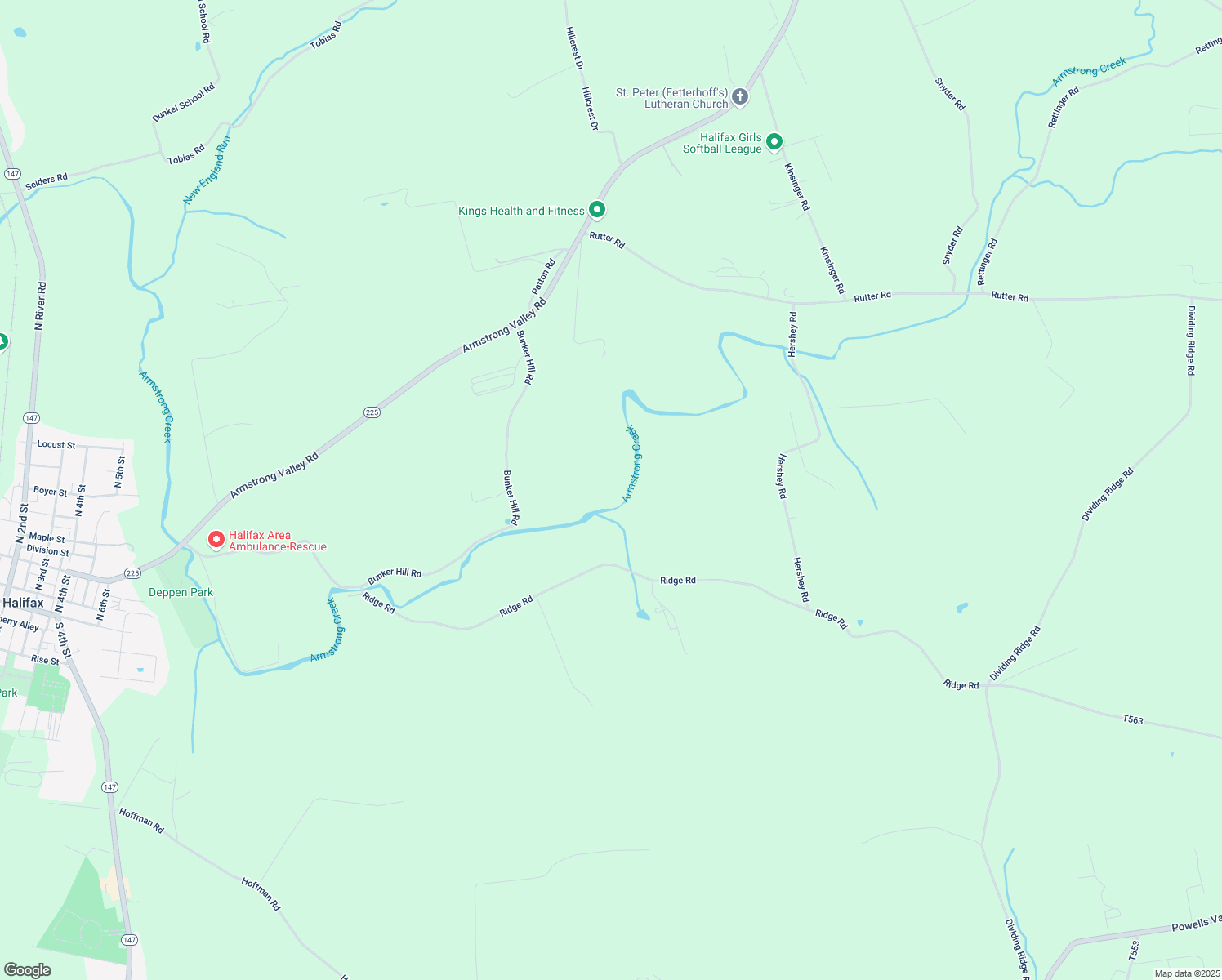 map of restaurants, bars, coffee shops, grocery stores, and more near 374 Bunker Hill Rd in Halifax