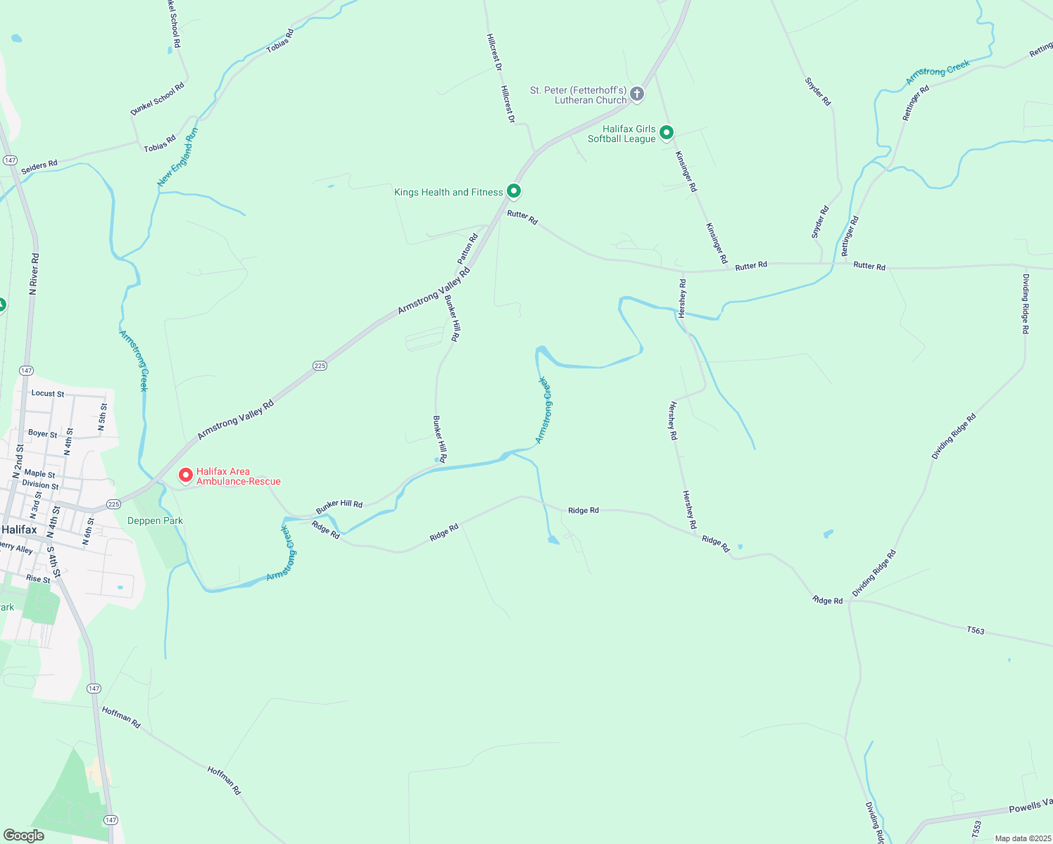 map of restaurants, bars, coffee shops, grocery stores, and more near 374 Bunker Hill Rd in Halifax