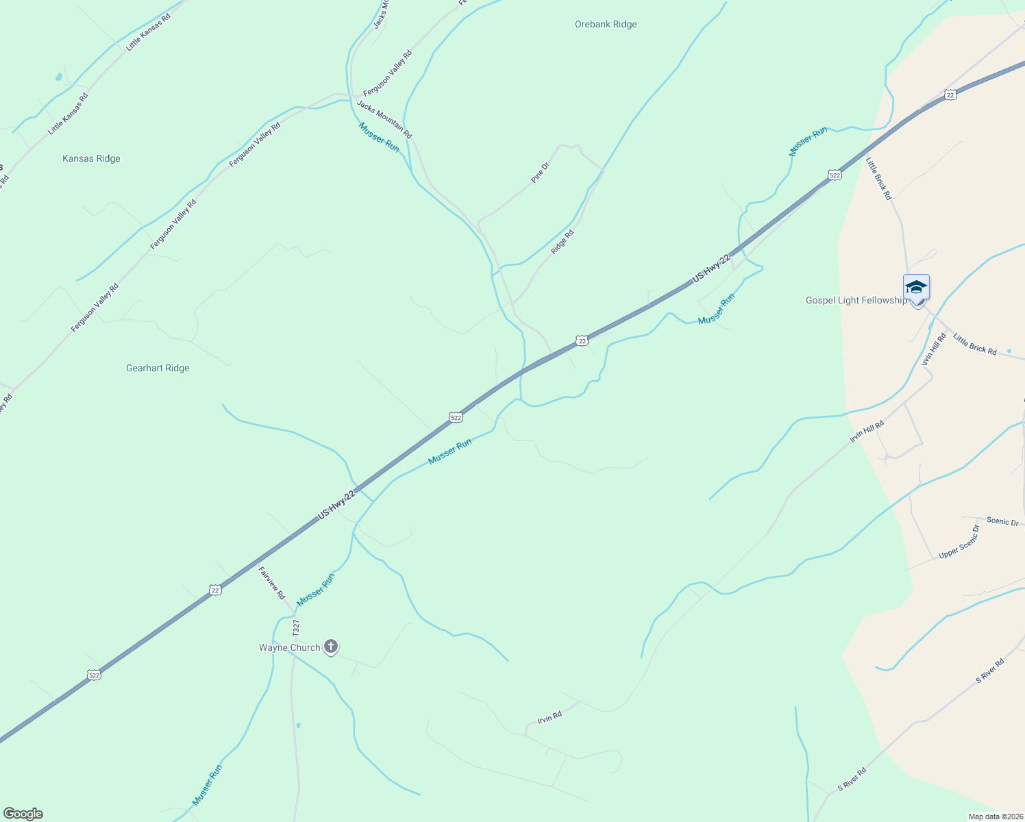 map of restaurants, bars, coffee shops, grocery stores, and more near Cutter Road in McVeytown