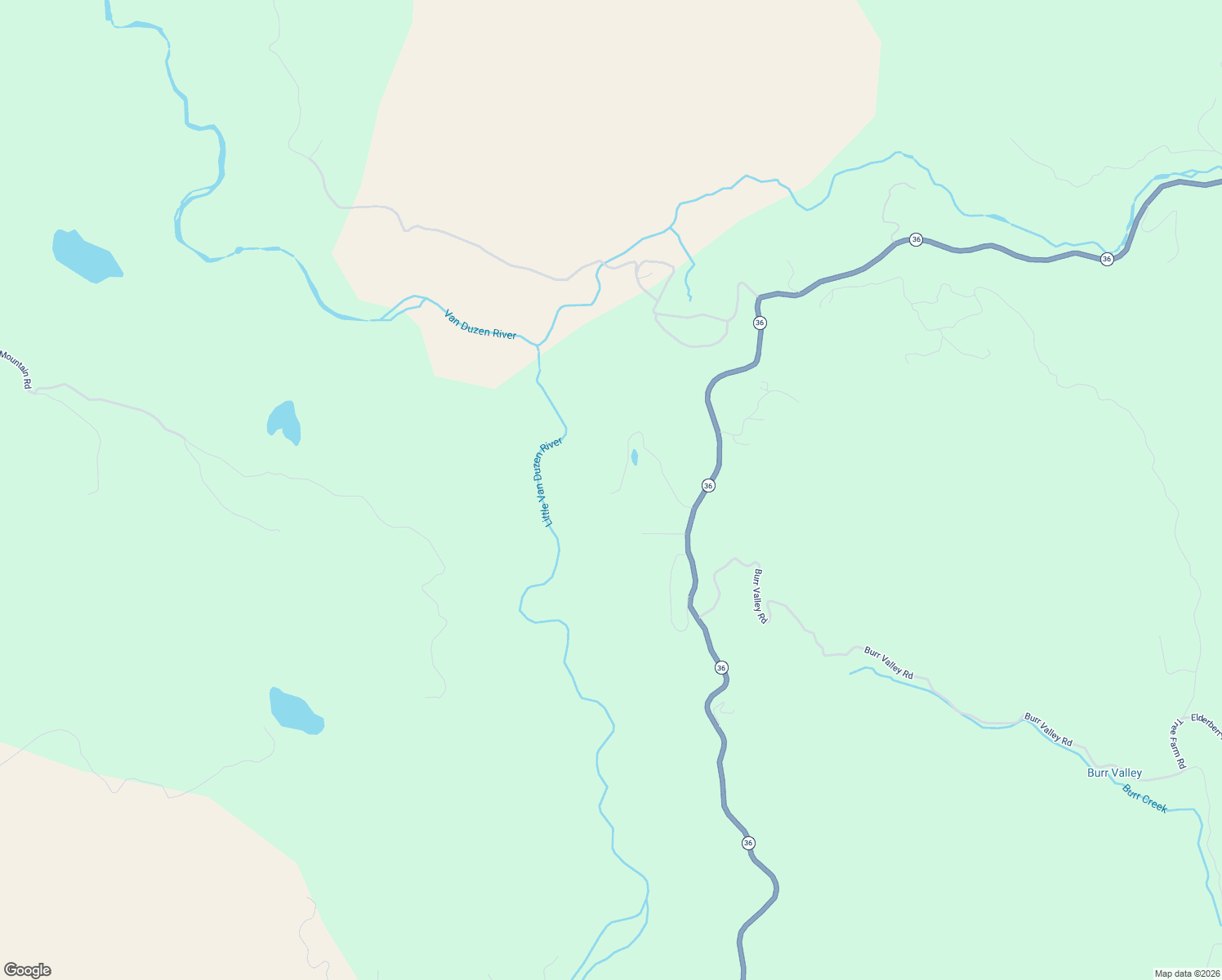map of restaurants, bars, coffee shops, grocery stores, and more near 40111 California 36 in Bridgeville