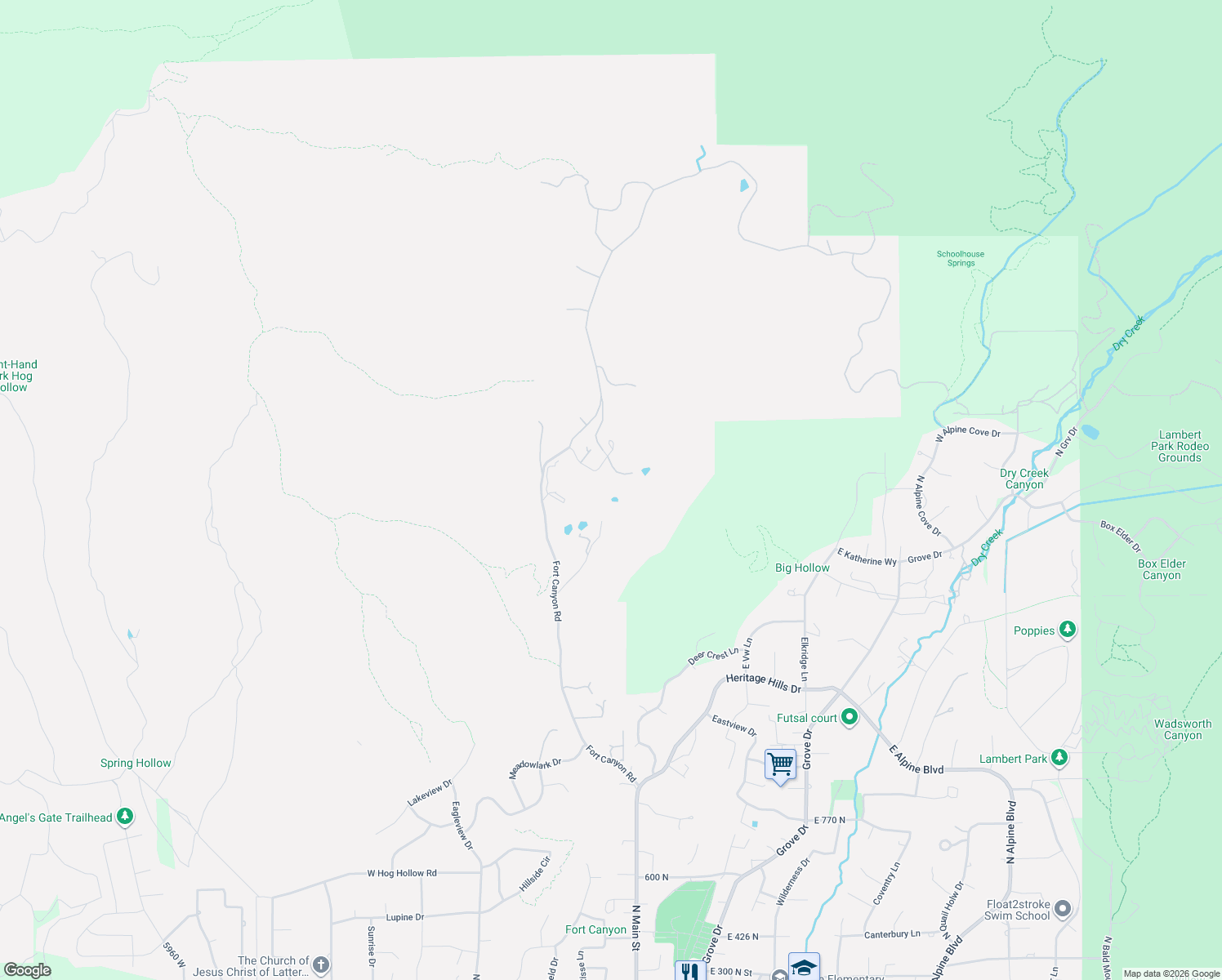 map of restaurants, bars, coffee shops, grocery stores, and more near 1856 Fort Canyon Road in Alpine