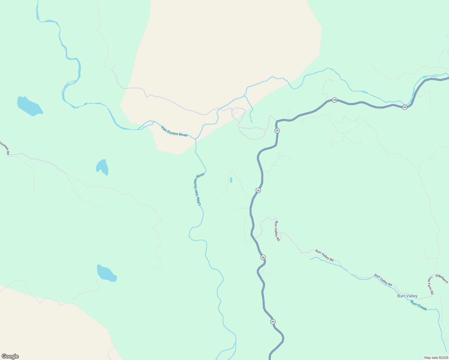map of restaurants, bars, coffee shops, grocery stores, and more near 40111 California 36 in Bridgeville