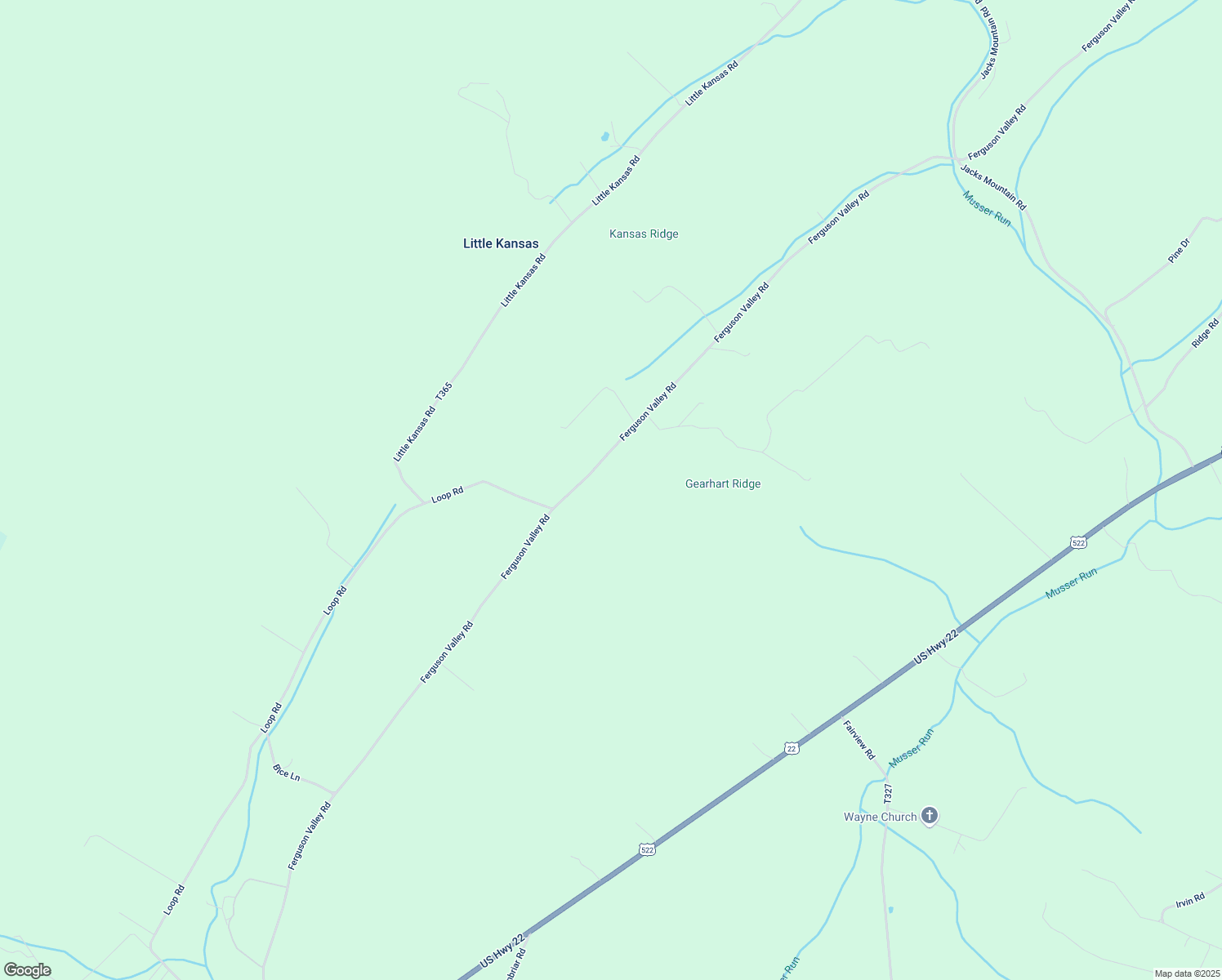 map of restaurants, bars, coffee shops, grocery stores, and more near 4655 Ferguson Valley Road in McVeytown