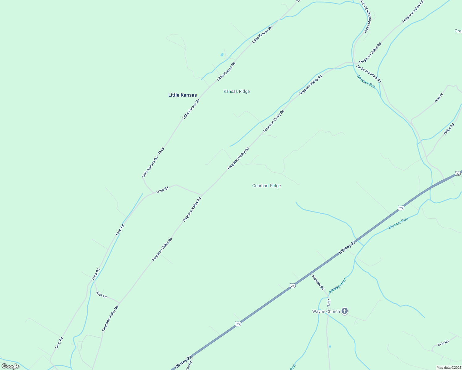 map of restaurants, bars, coffee shops, grocery stores, and more near 4655 Ferguson Valley Road in McVeytown