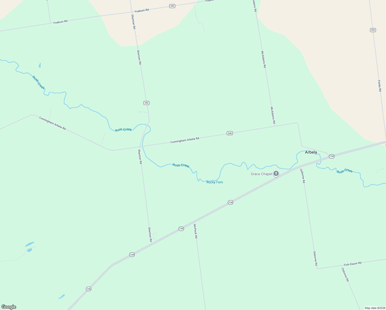 map of restaurants, bars, coffee shops, grocery stores, and more near 18679 Cunningham Arbela Road in Richwood
