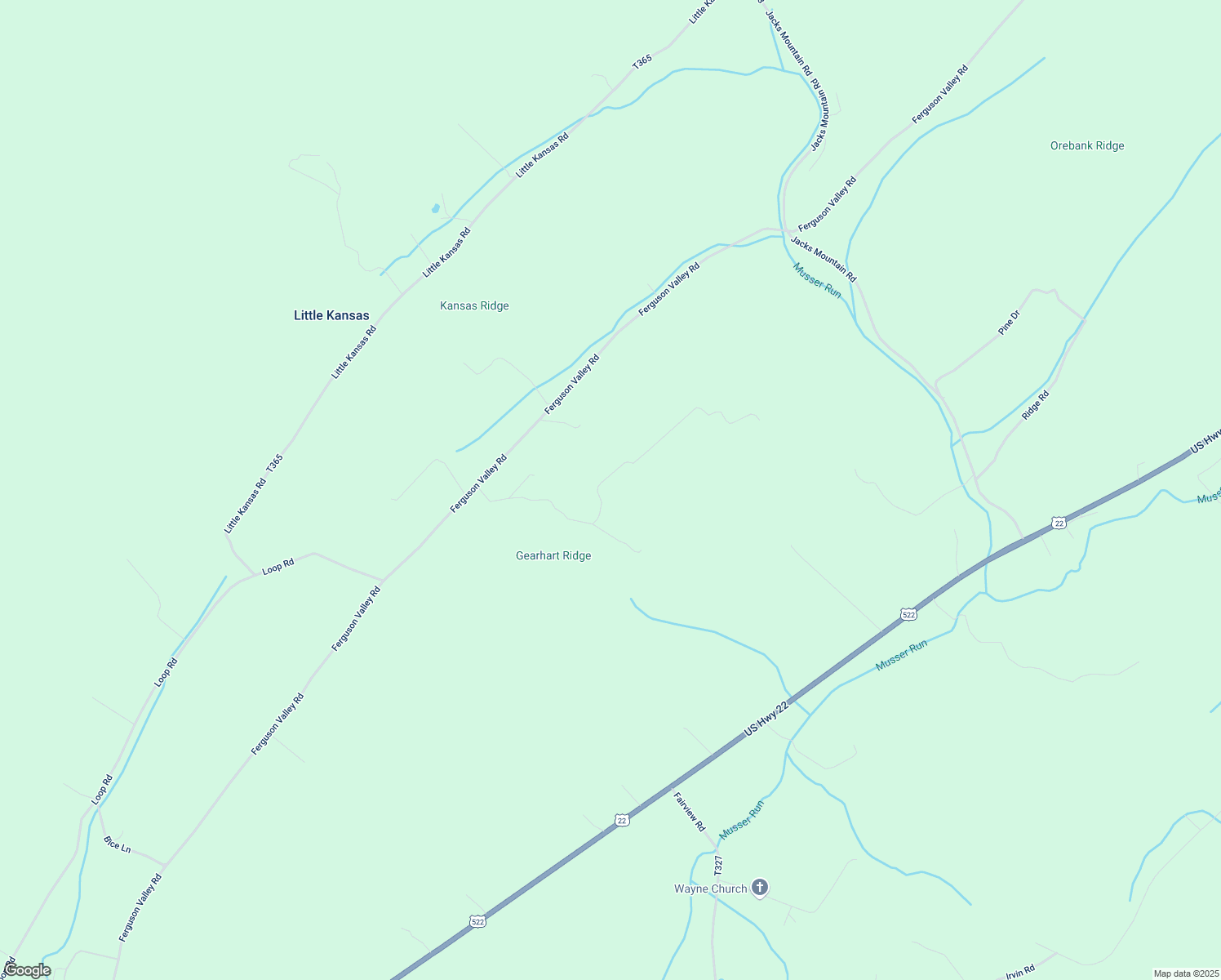 map of restaurants, bars, coffee shops, grocery stores, and more near 45 Stringer Lane in McVeytown