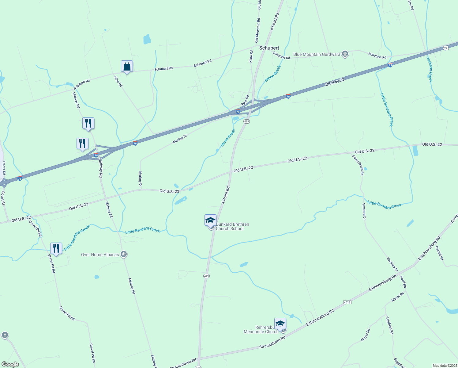map of restaurants, bars, coffee shops, grocery stores, and more near 4 Point Road in Bethel