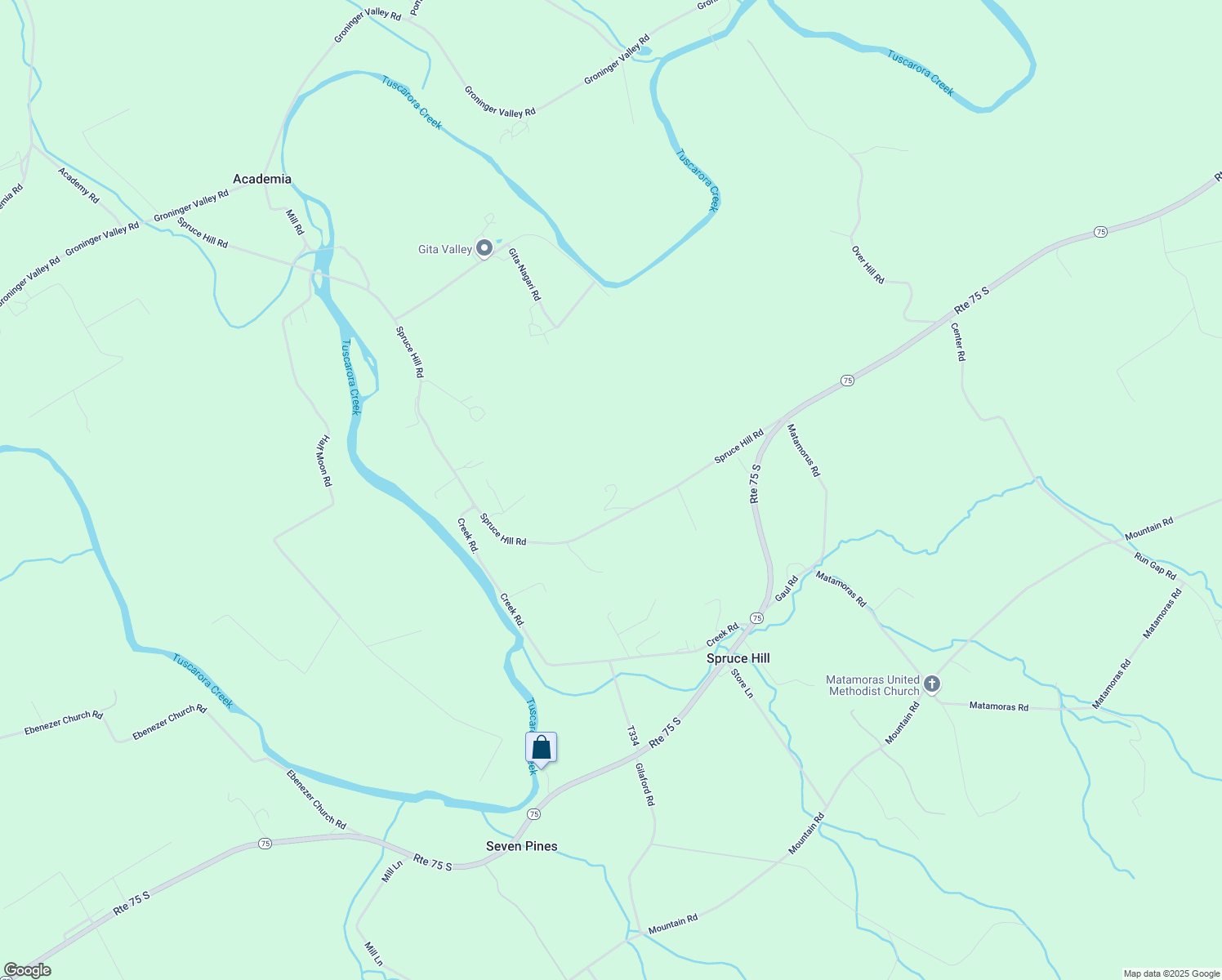 map of restaurants, bars, coffee shops, grocery stores, and more near 1791 Spruce Hill Road in Port Royal