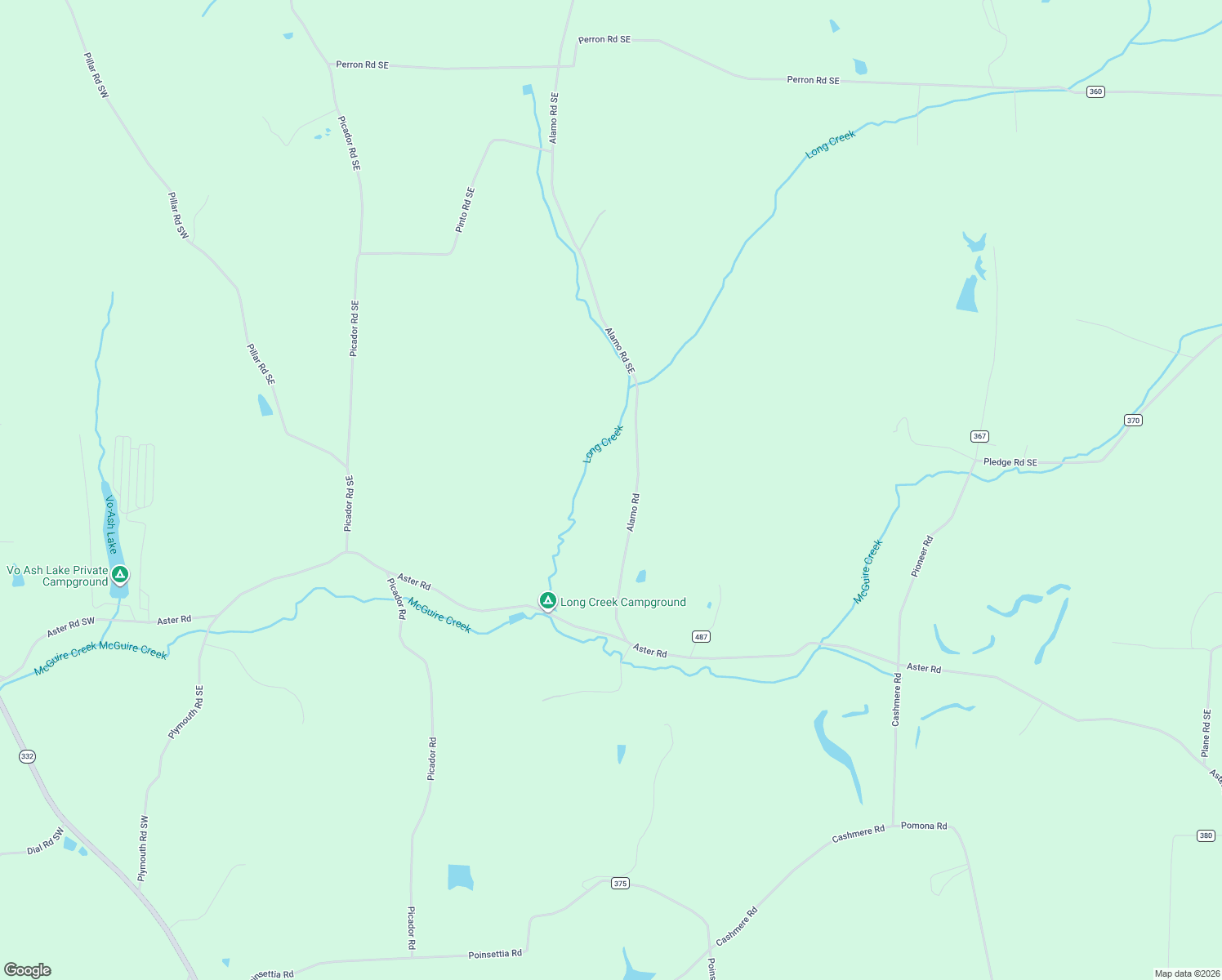 map of restaurants, bars, coffee shops, grocery stores, and more near 6017 Alamo Road Southeast in Carrollton