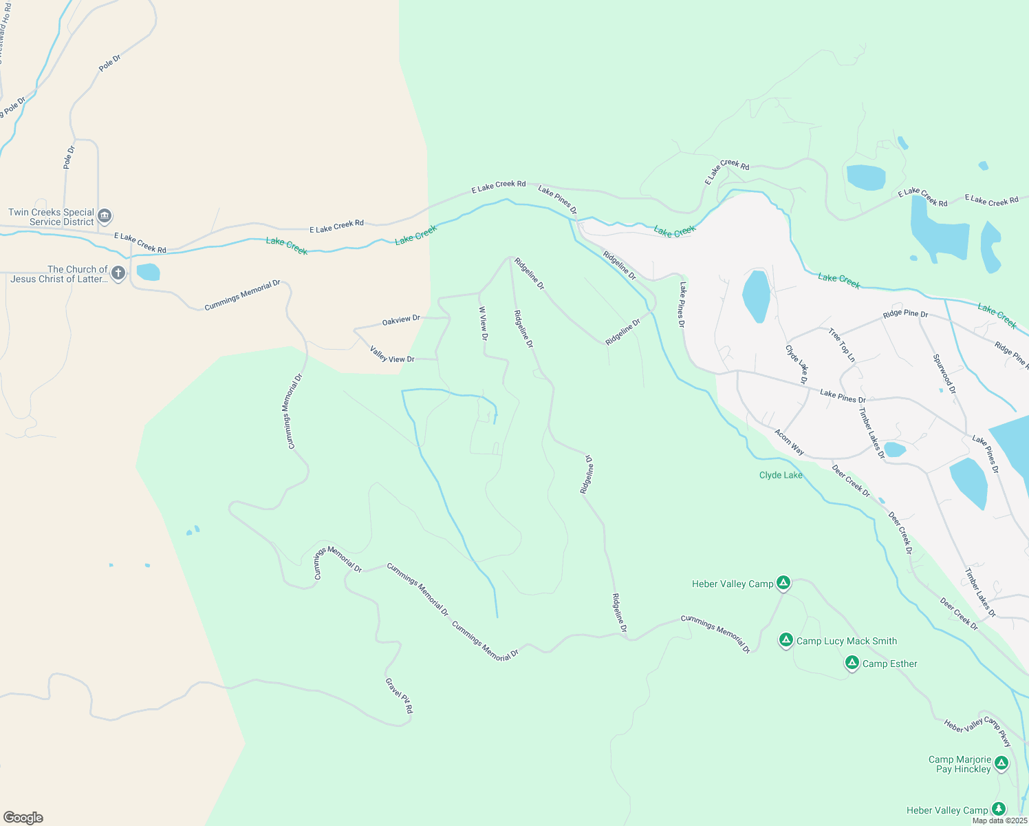 map of restaurants, bars, coffee shops, grocery stores, and more near West View Drive in Timber Lakes