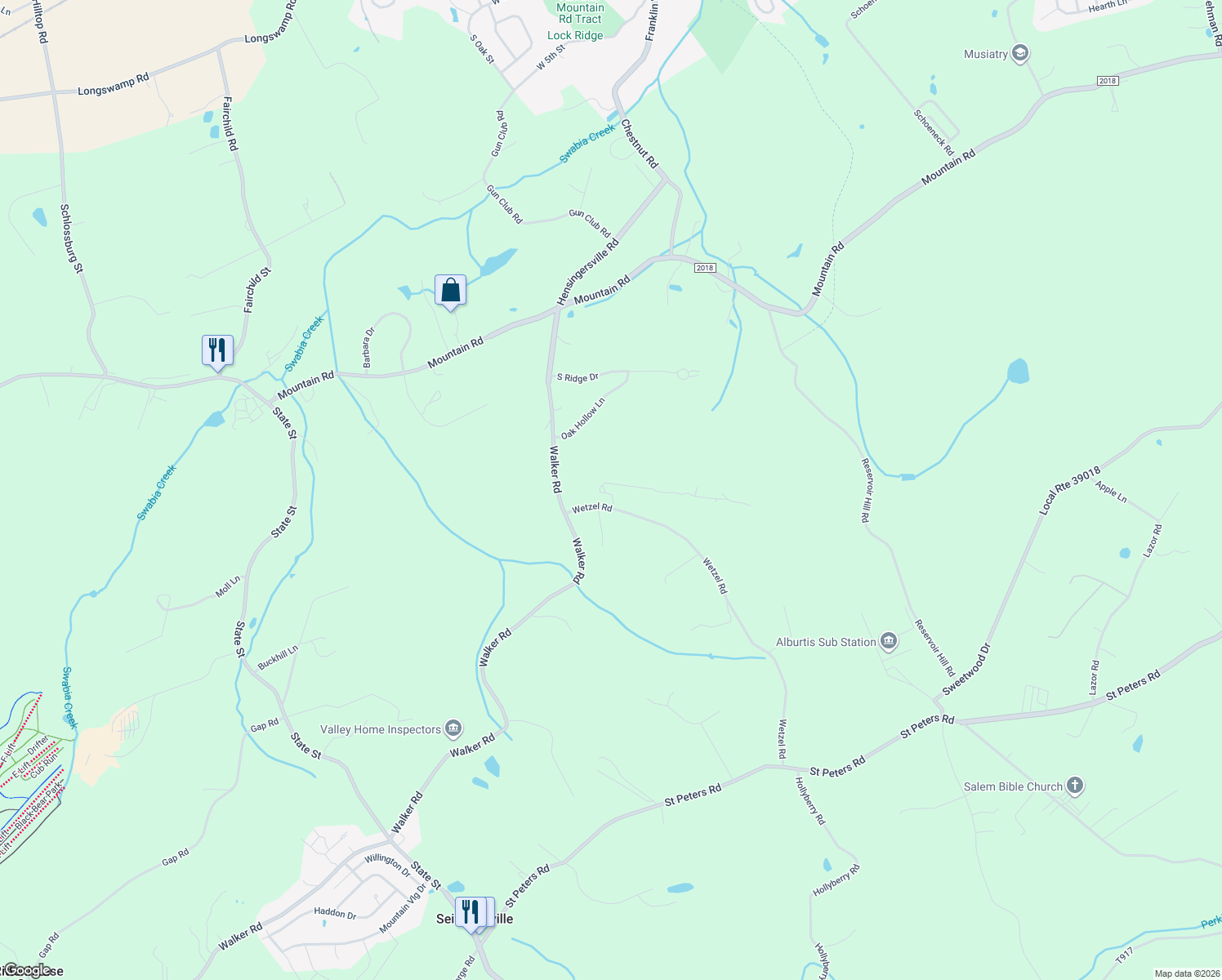 map of restaurants, bars, coffee shops, grocery stores, and more near 17 Wetzel Rd in Macungie