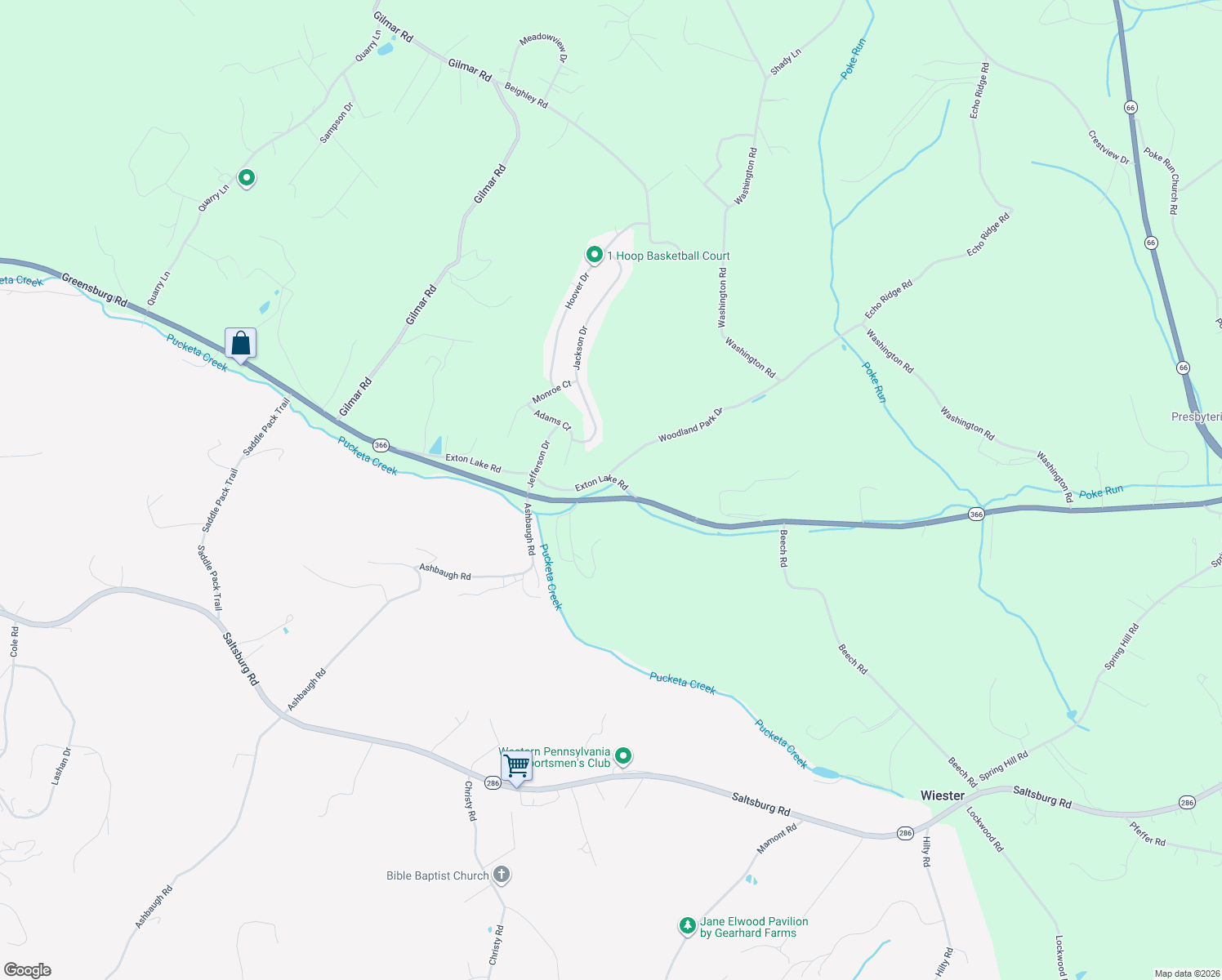map of restaurants, bars, coffee shops, grocery stores, and more near 5330 Greensburg Road in Apollo