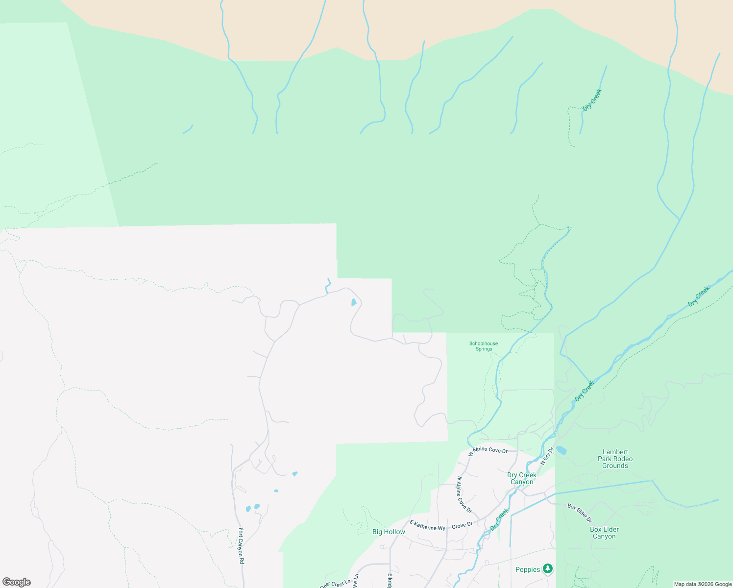 map of restaurants, bars, coffee shops, grocery stores, and more near 2673 Three Falls Dr in Alpine