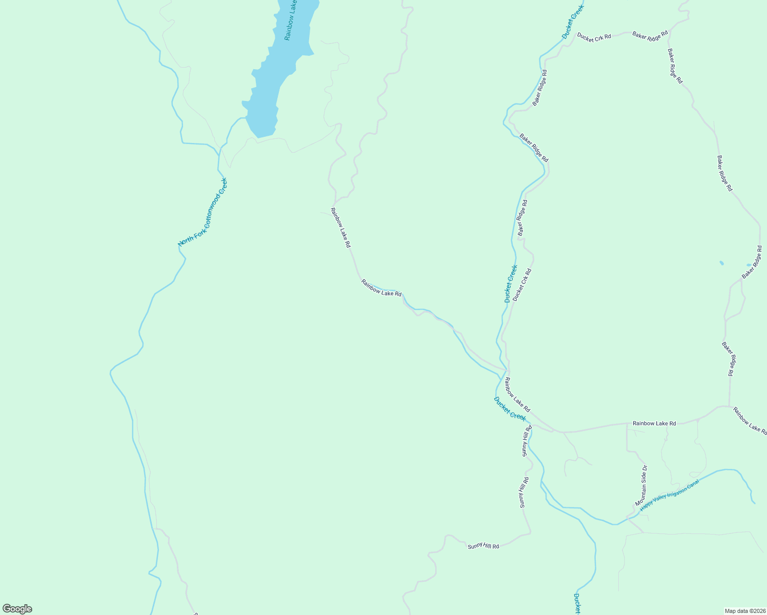 map of restaurants, bars, coffee shops, grocery stores, and more near 9977 Rainbow Lake Road in Igo