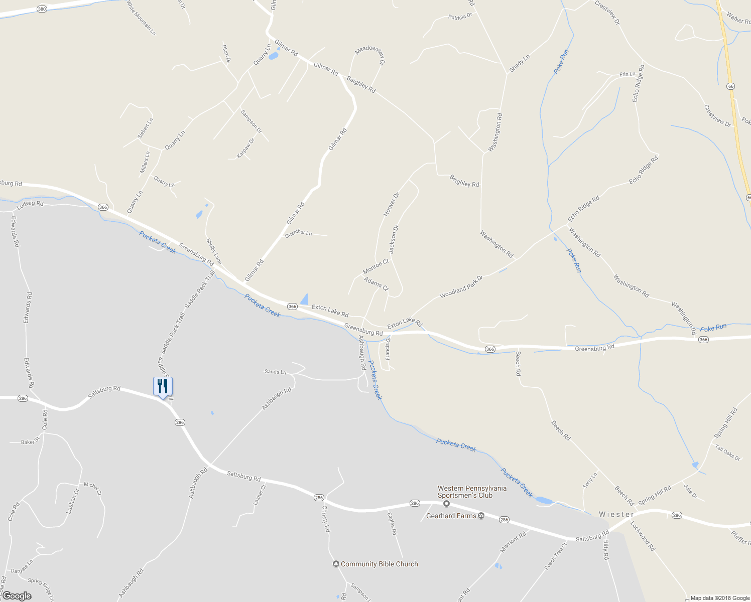 map of restaurants, bars, coffee shops, grocery stores, and more near 118 Jefferson Drive in Apollo