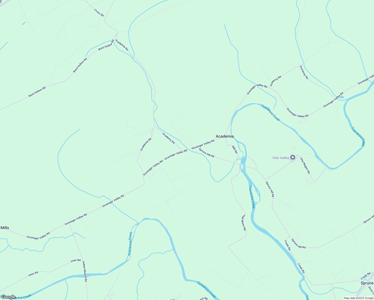 map of restaurants, bars, coffee shops, grocery stores, and more near 2935 Groninger Valley Road in Port Royal