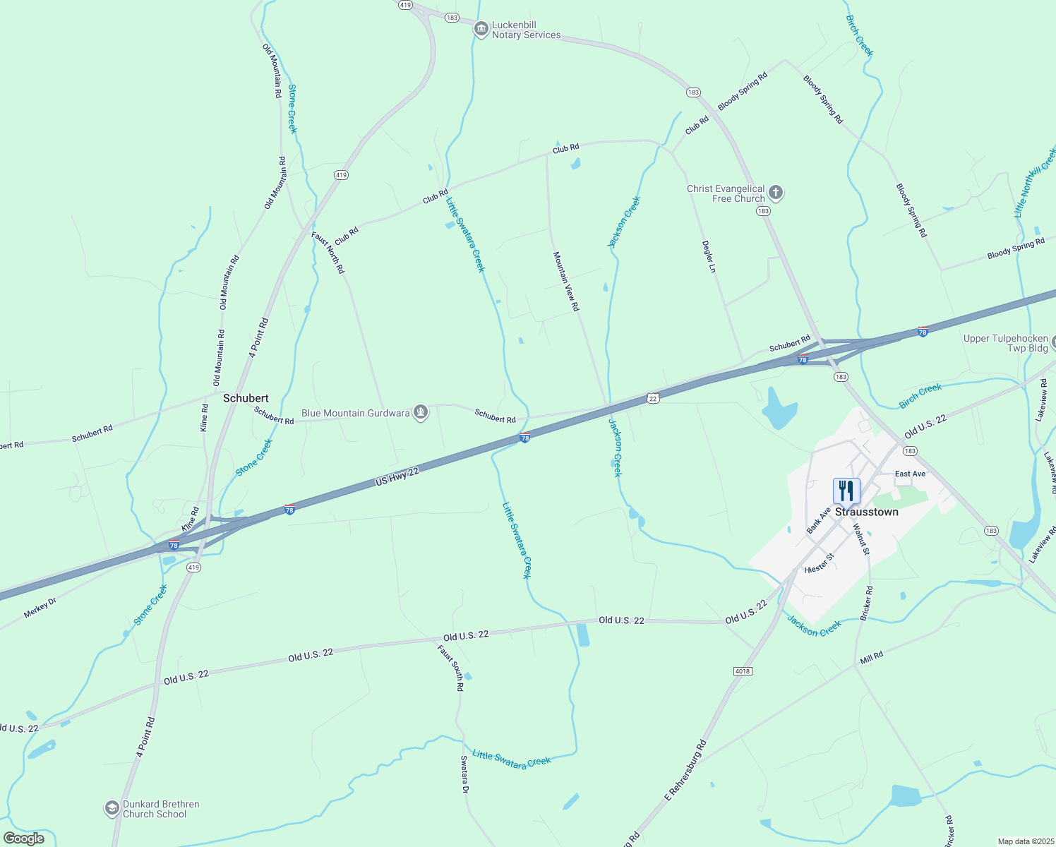 map of restaurants, bars, coffee shops, grocery stores, and more near 188 Schubert Road in Bethel
