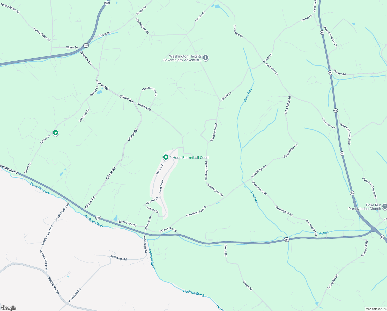 map of restaurants, bars, coffee shops, grocery stores, and more near 1611 Beighley Road in Apollo