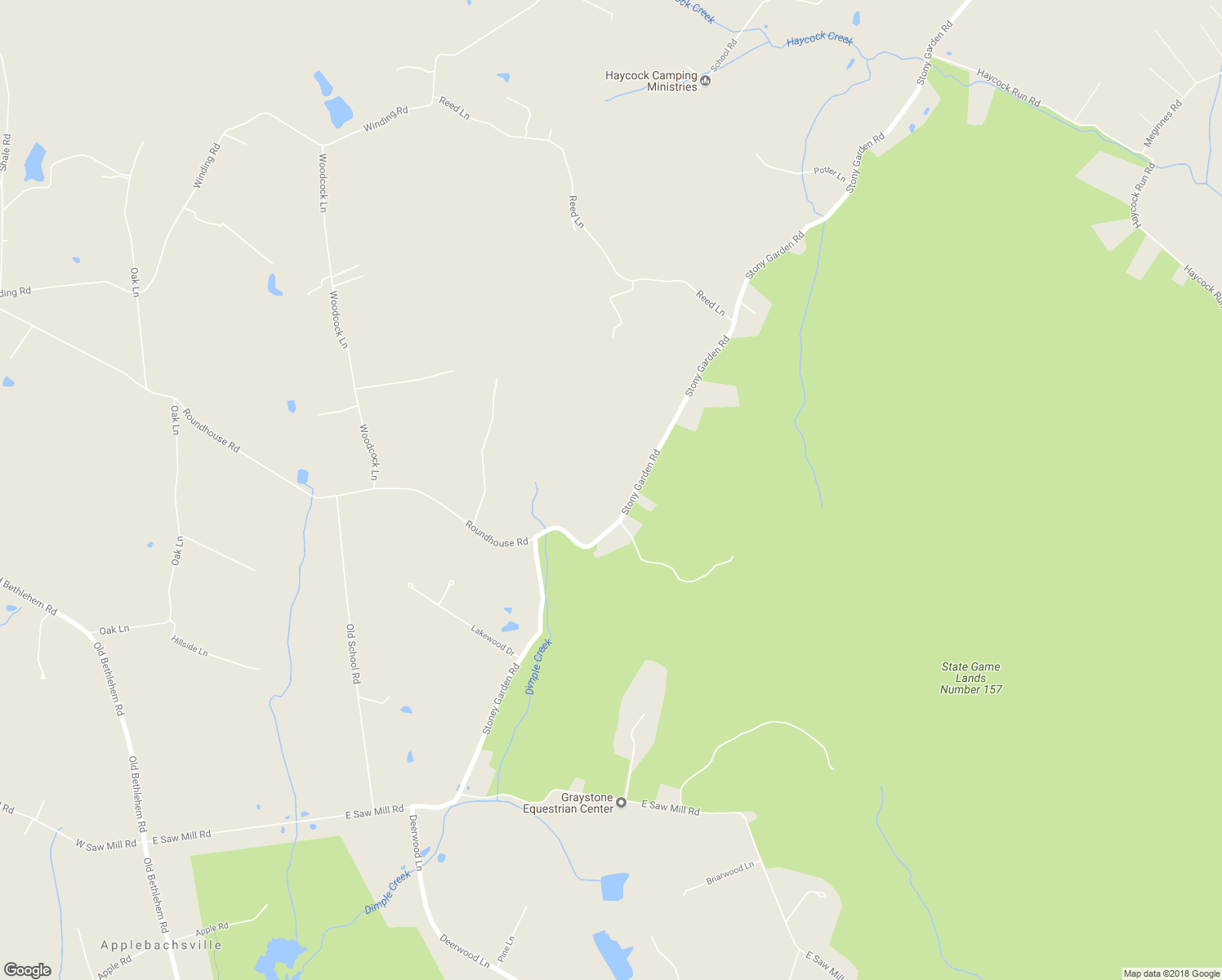 map of restaurants, bars, coffee shops, grocery stores, and more near 1765 Stony Garden Road in Kintnersville