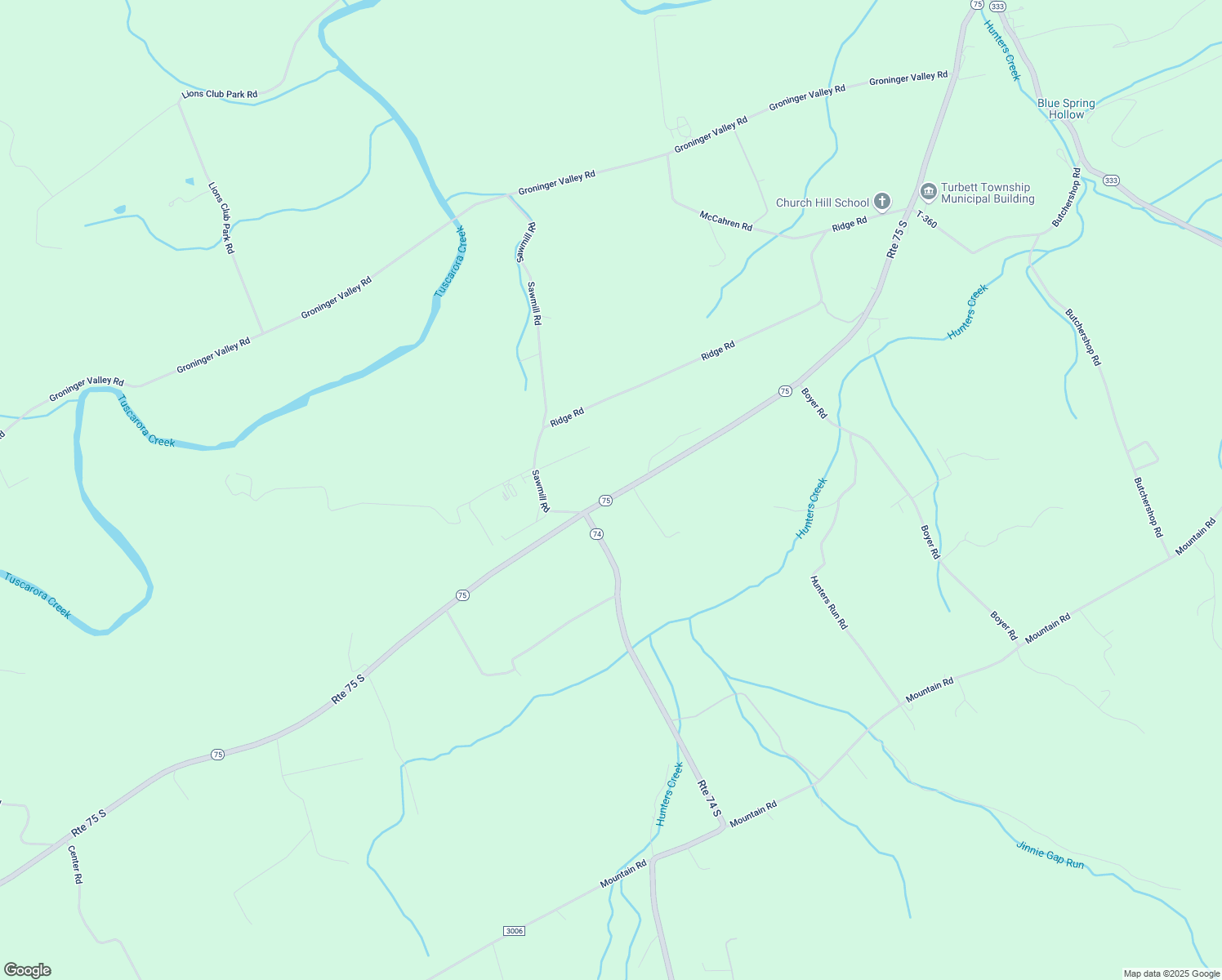 map of restaurants, bars, coffee shops, grocery stores, and more near 24227 Pennsylvania 75 in Port Royal