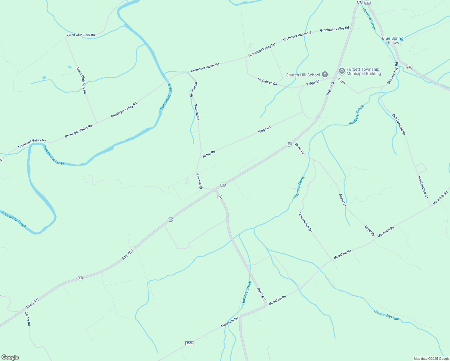 map of restaurants, bars, coffee shops, grocery stores, and more near 24227 Pennsylvania 75 in Port Royal