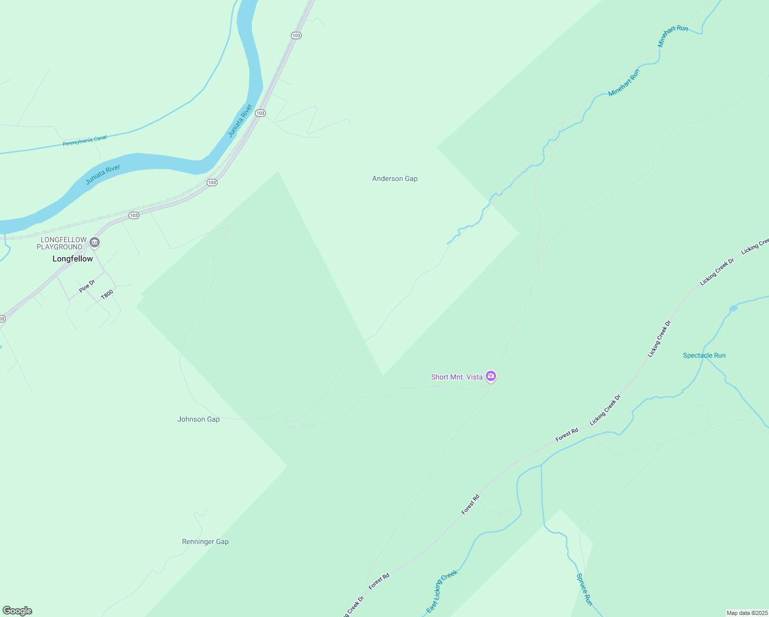 map of restaurants, bars, coffee shops, grocery stores, and more near Valley Road in Lewistown