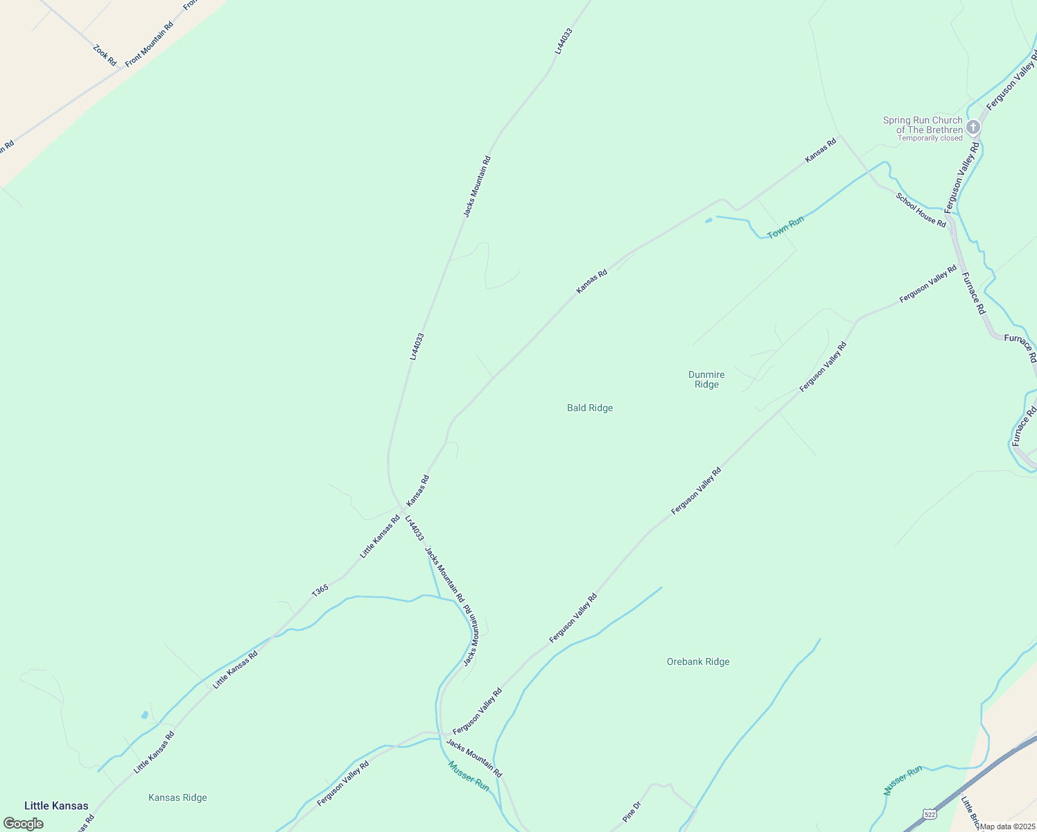 map of restaurants, bars, coffee shops, grocery stores, and more near 252 Kansas Road in McVeytown