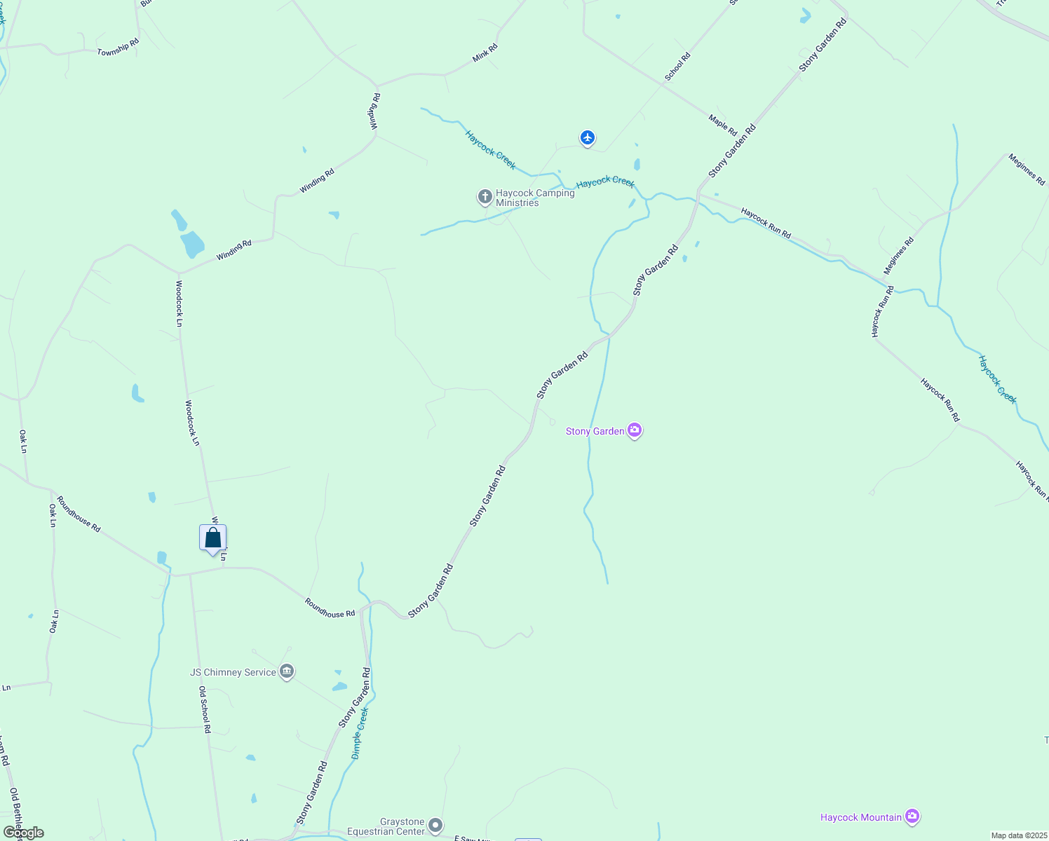 map of restaurants, bars, coffee shops, grocery stores, and more near 1211 Reed Lane in Kintnersville